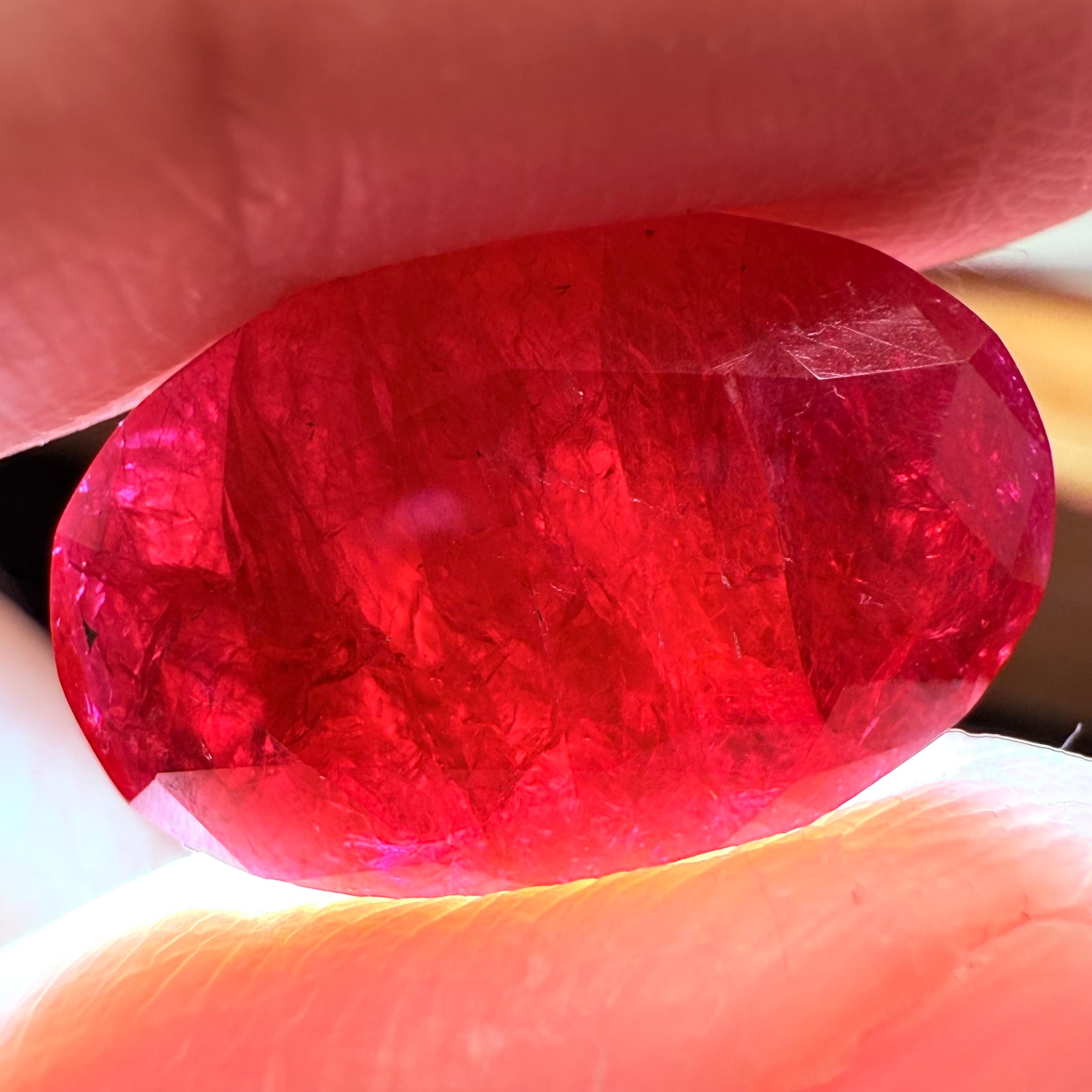 Ruby, 11.37ct, Longido, Tanzania, Untreated Unheated. Opaque but colour is beautiful