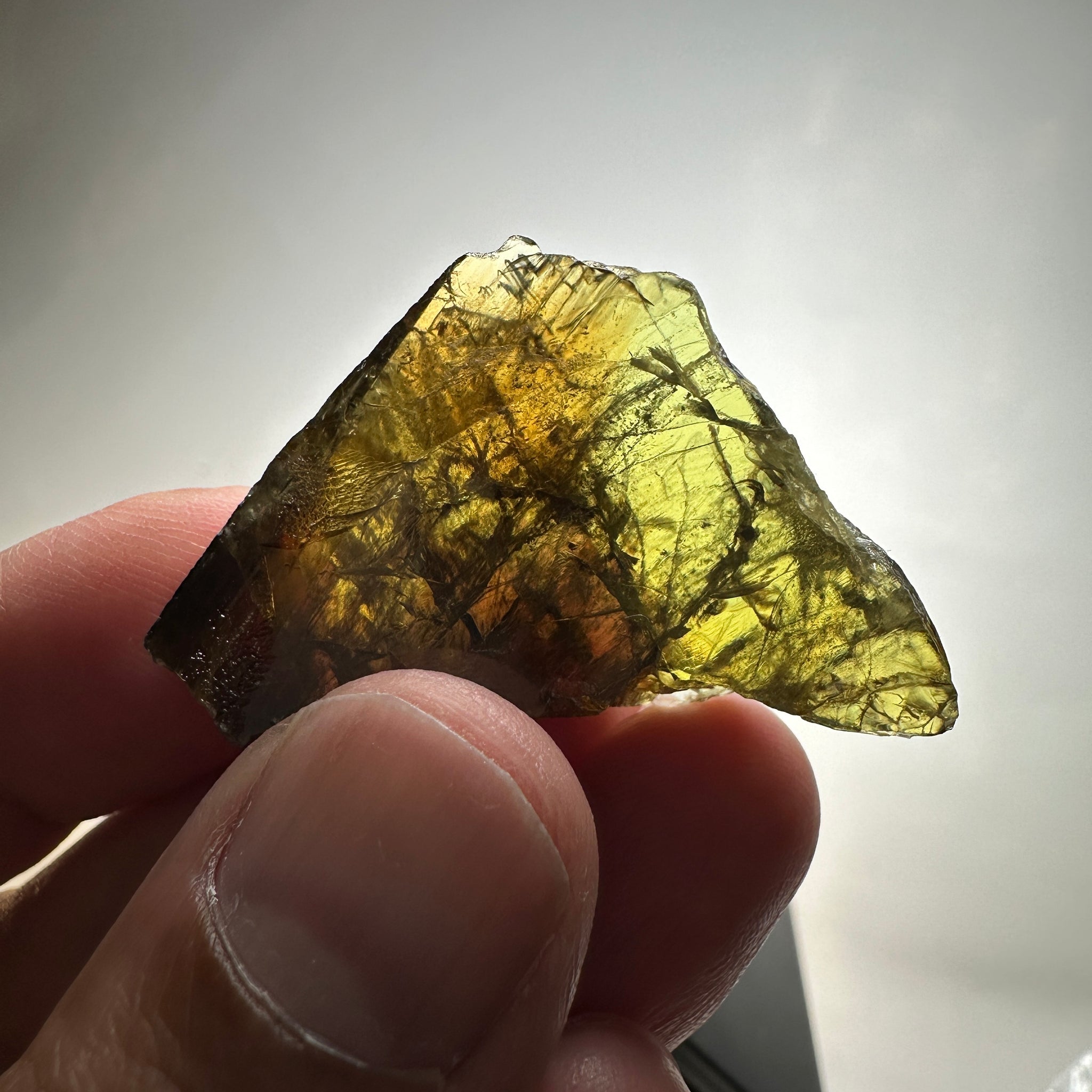 Chrome Sphene Crystal, 13.50gm, Tanzania, Untreated Unheated