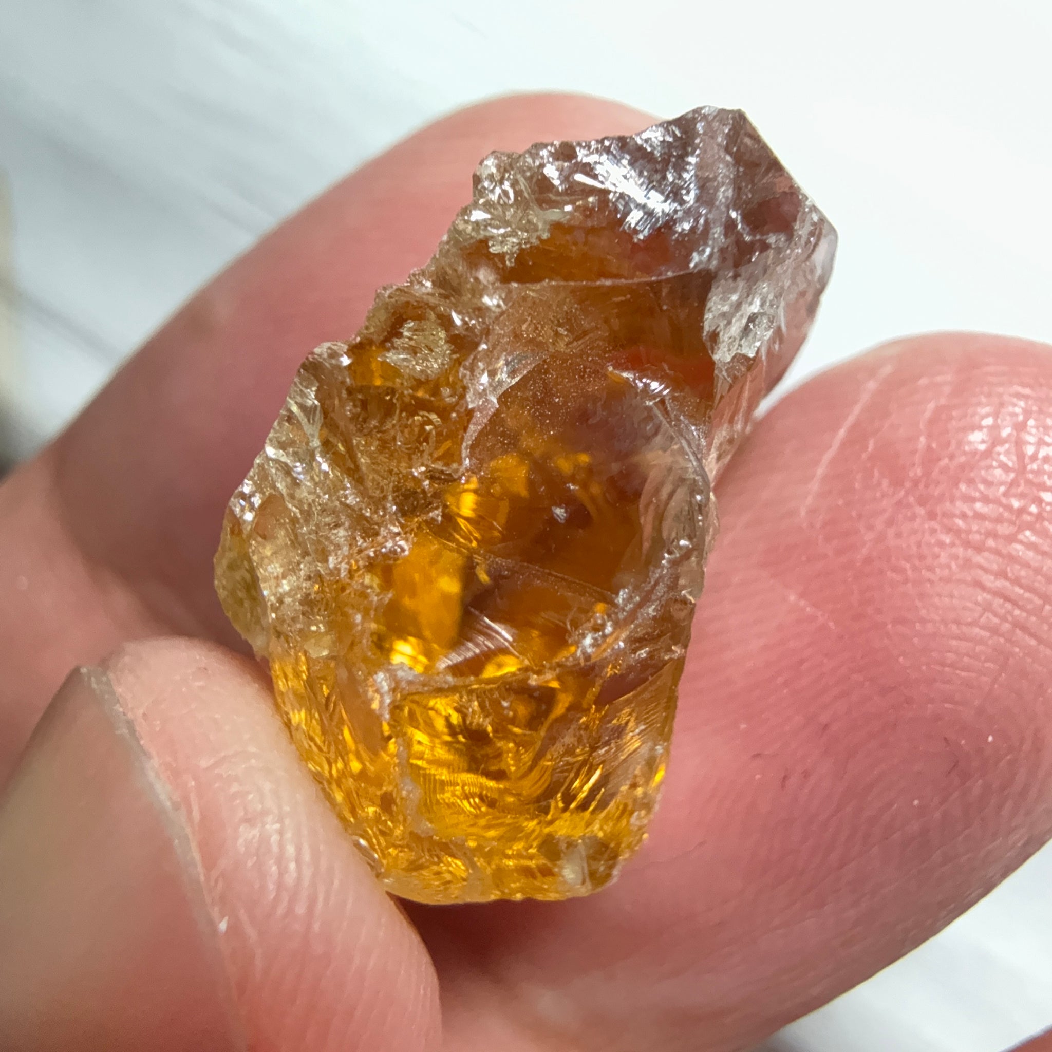 Citrine, 23.10ct, Zambia, Untreated Unheated, VVS-IF, 1 fracture on the outside of the thin part, stone is flat you may need to slice it in two before faceting