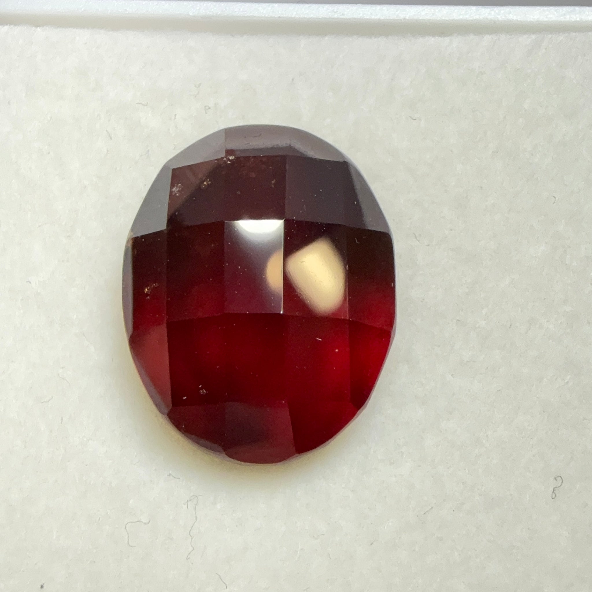 Hessonite Garnet, 19.01ct, Faceted Checkerboard Top, Tanzania, Untreated Unheated