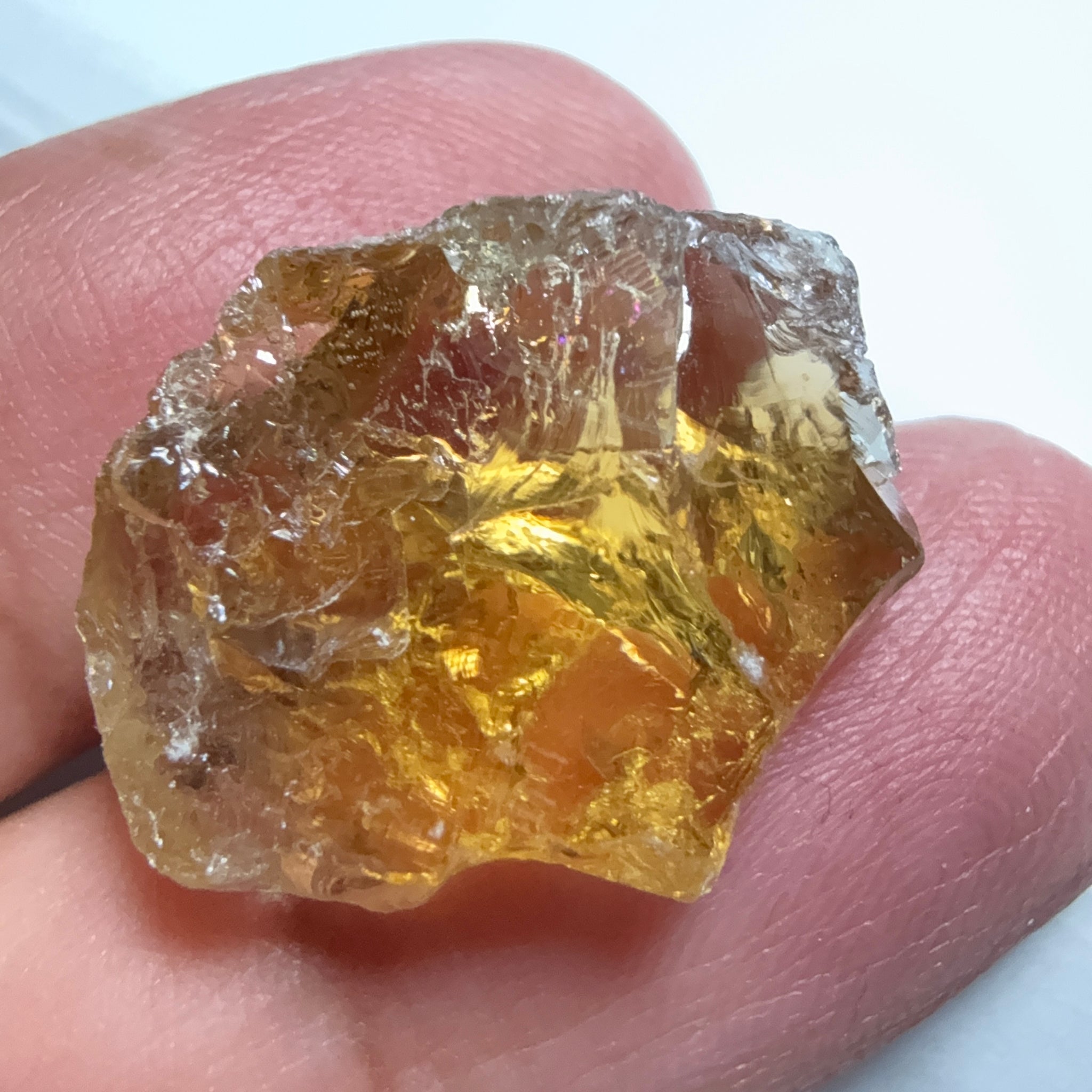 Citrine, 23.10ct, Zambia, Untreated Unheated, VVS-IF, 1 fracture on the outside of the thin part, stone is flat you may need to slice it in two before faceting