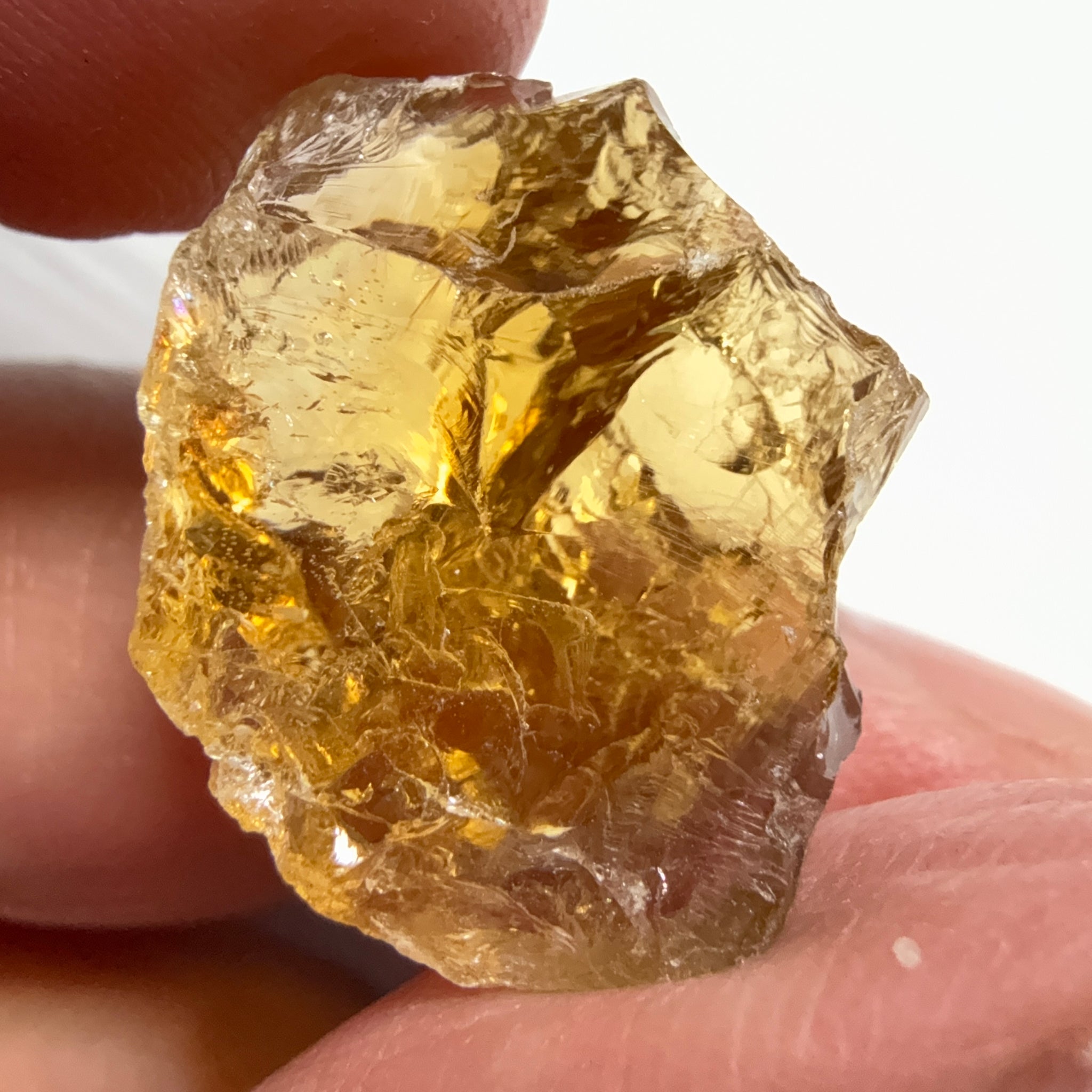 Citrine, 23.10ct, Zambia, Untreated Unheated, VVS-IF, 1 fracture on the outside of the thin part, stone is flat you may need to slice it in two before faceting