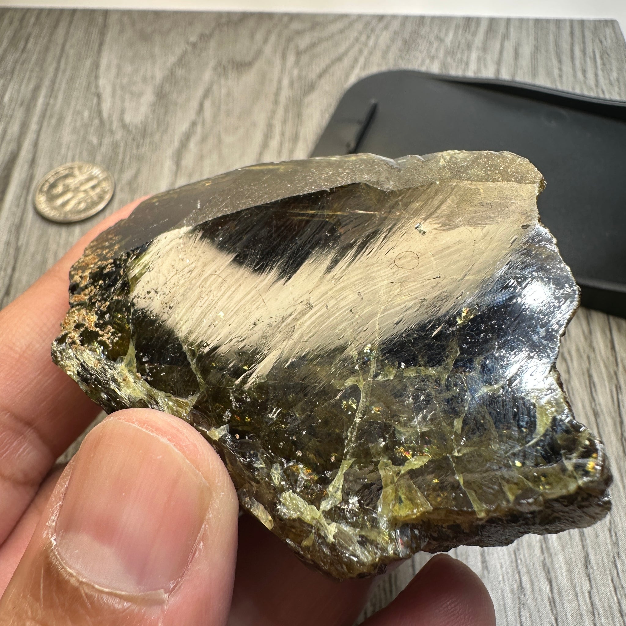 Chrome Sphene Crystal, 96.20gm, Tanzania, Untreated Unheated