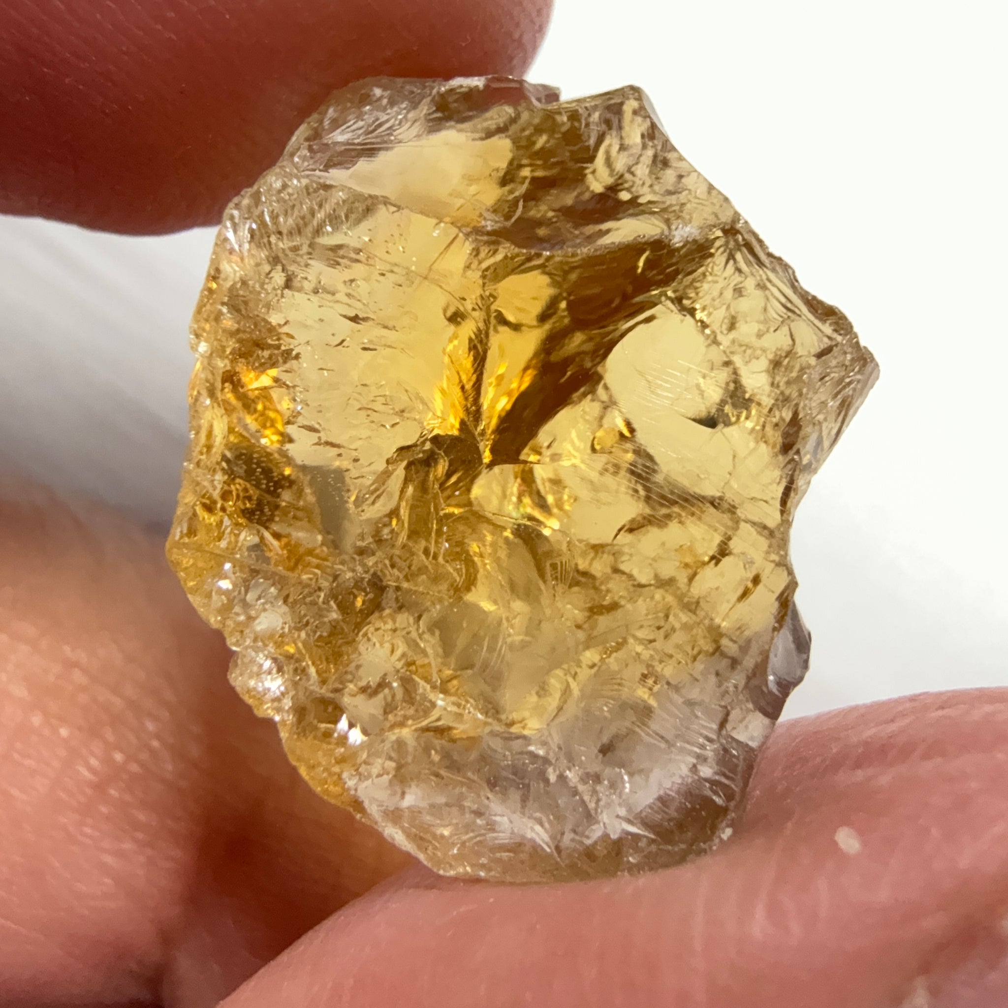 Citrine, 23.10ct, Zambia, Untreated Unheated, VVS-IF, 1 fracture on the outside of the thin part, stone is flat you may need to slice it in two before faceting
