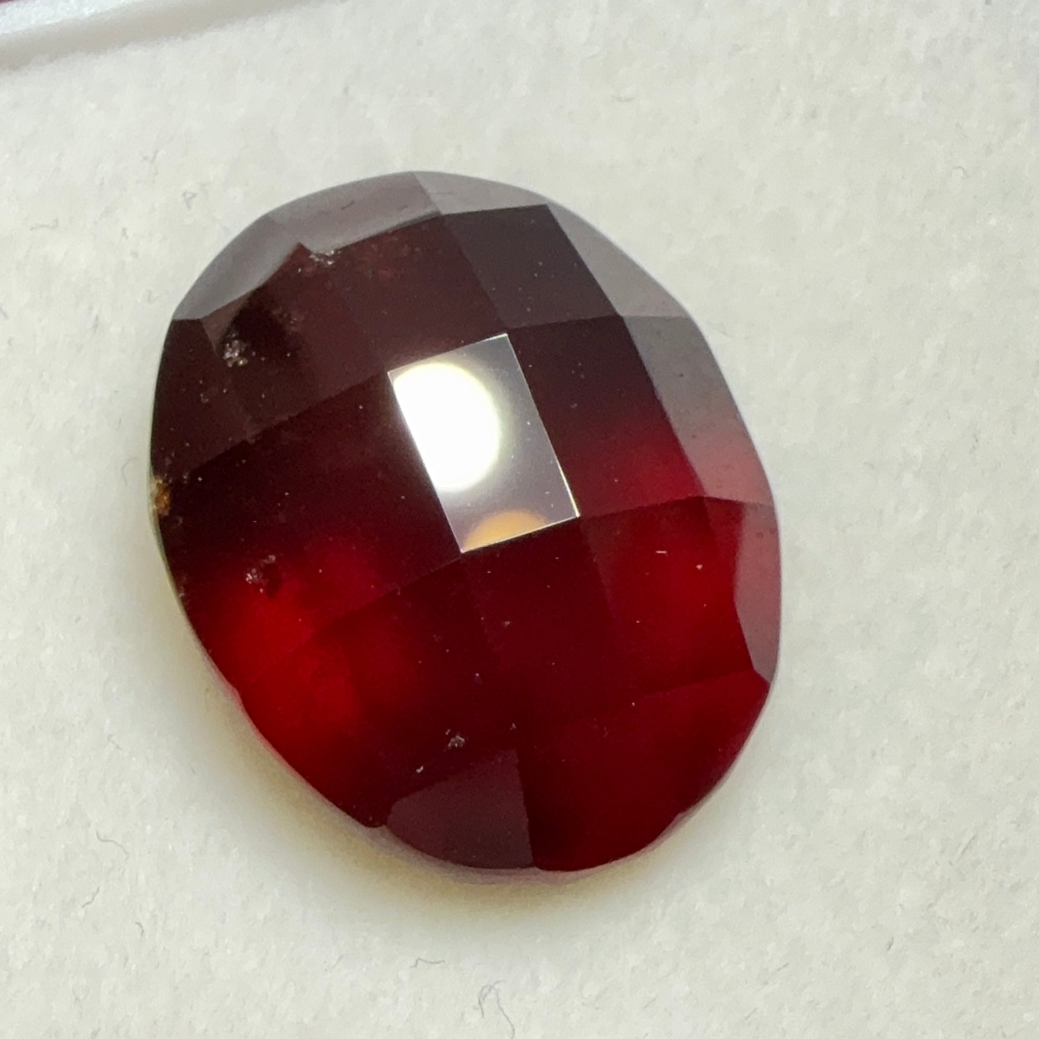 Hessonite Garnet, 19.01ct, Faceted Checkerboard Top, Tanzania, Untreated Unheated