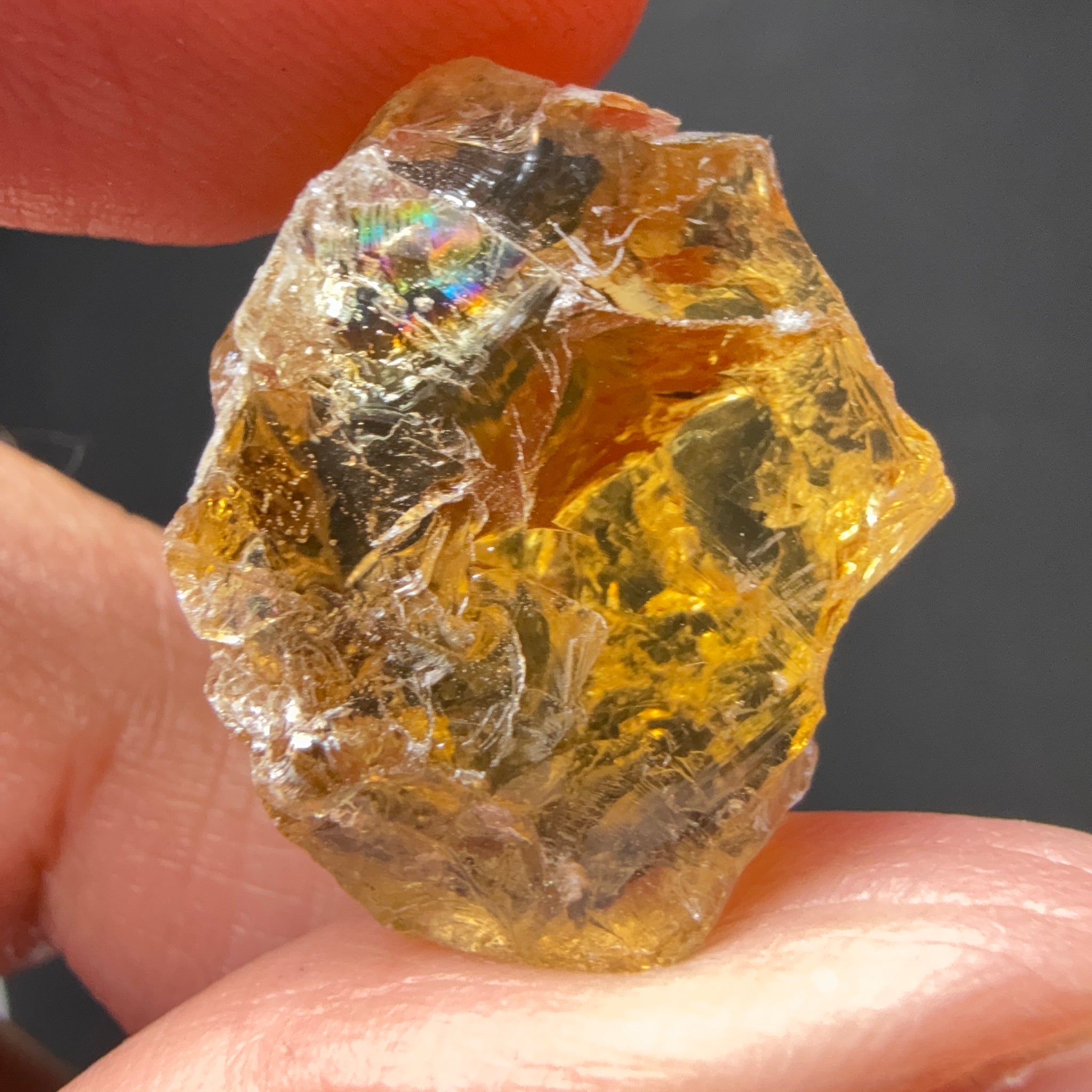 Citrine, 23.10ct, Zambia, Untreated Unheated, VVS-IF, 1 fracture on the outside of the thin part, stone is flat you may need to slice it in two before faceting
