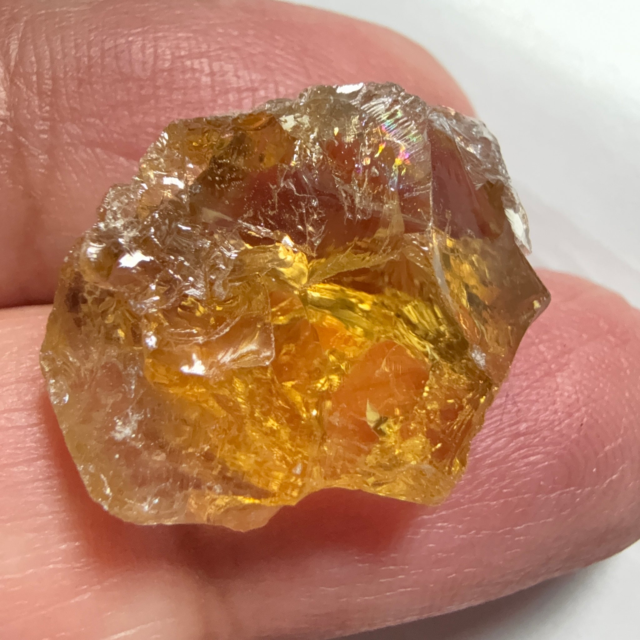 Citrine, 23.10ct, Zambia, Untreated Unheated, VVS-IF, 1 fracture on the outside of the thin part, stone is flat you may need to slice it in two before faceting