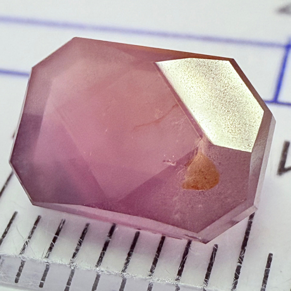 Sapphire, tablet/portrait cut, 3.11ct, Umba Valley, Tanzania, Untreated Unheated, the frosting effect is actually natural coming from the silk in the stone!