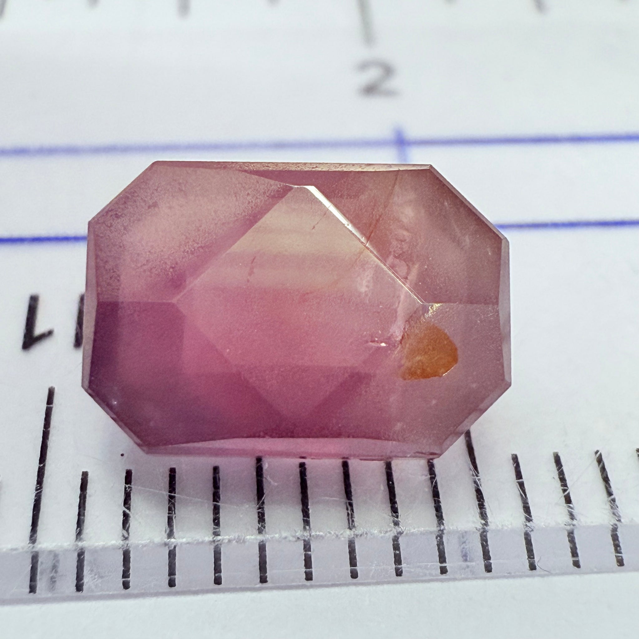 Sapphire, tablet/portrait cut, 3.11ct, Umba Valley, Tanzania, Untreated Unheated, the frosting effect is actually natural coming from the silk in the stone!