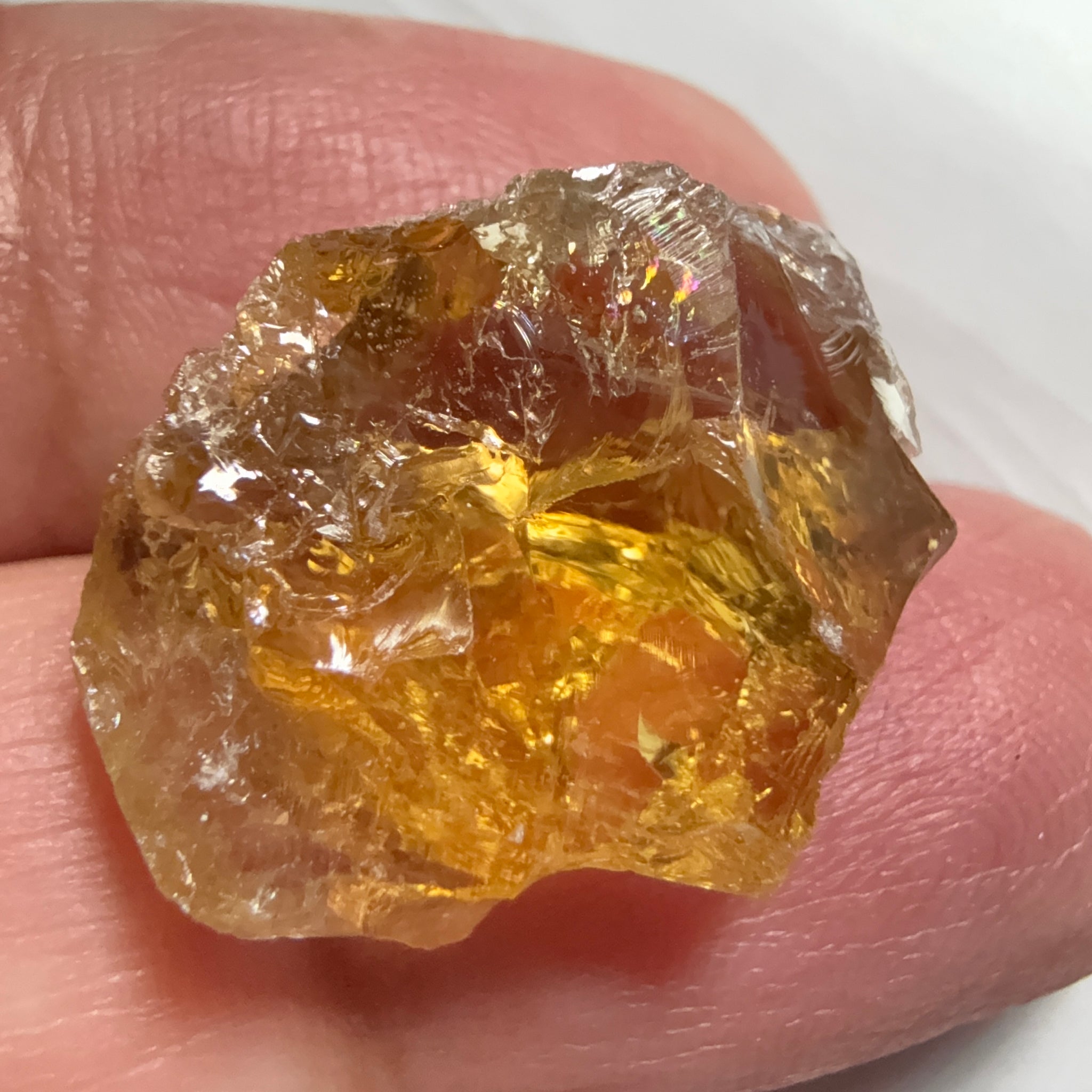 Citrine, 23.10ct, Zambia, Untreated Unheated, VVS-IF, 1 fracture on the outside of the thin part, stone is flat you may need to slice it in two before faceting