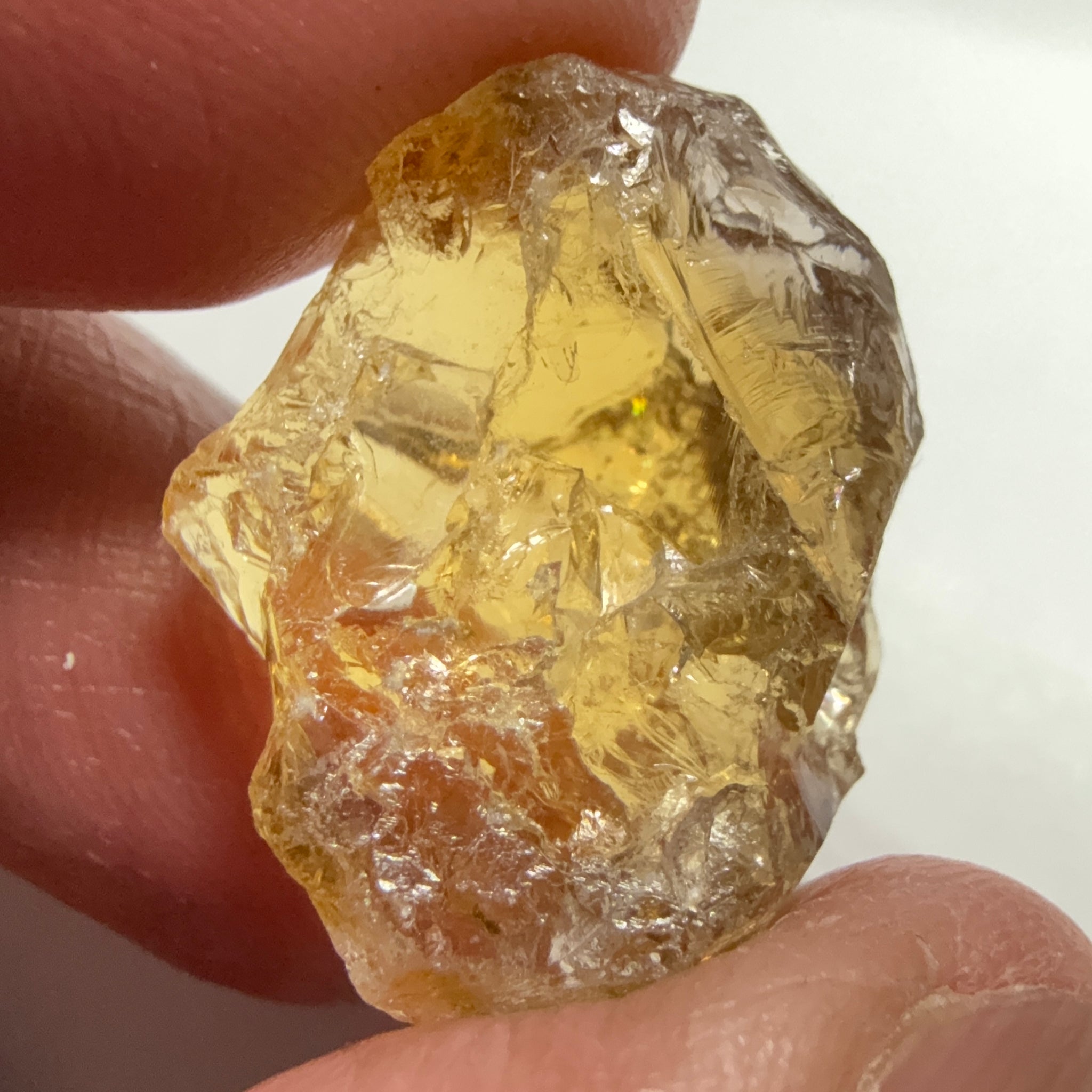 Citrine, 23.10ct, Zambia, Untreated Unheated, VVS-IF, 1 fracture on the outside of the thin part, stone is flat you may need to slice it in two before faceting