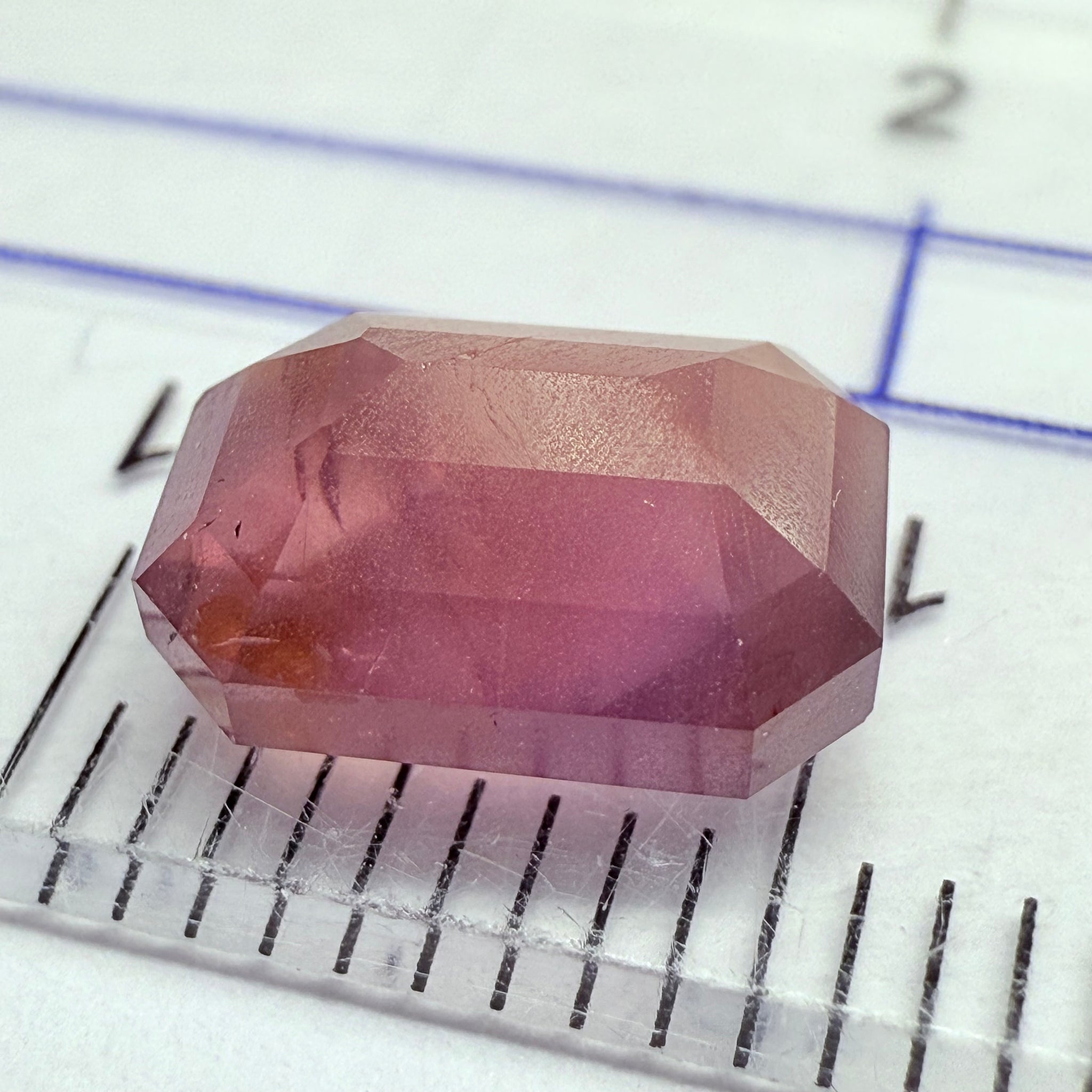 Sapphire, tablet/portrait cut, 3.11ct, Umba Valley, Tanzania, Untreated Unheated, the frosting effect is actually natural coming from the silk in the stone!