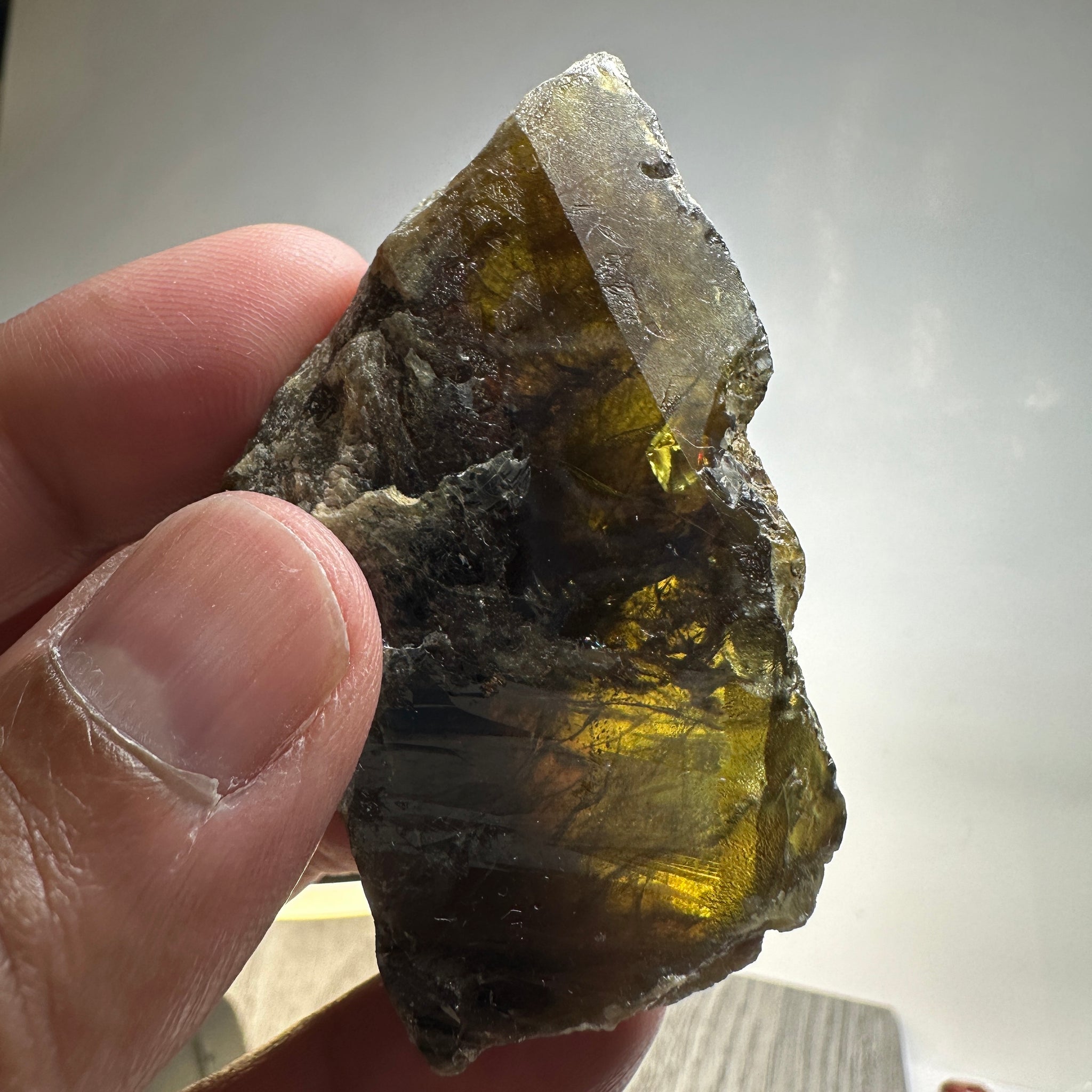Chrome Sphene Crystal, 60.50gm, Tanzania, Untreated Unheated