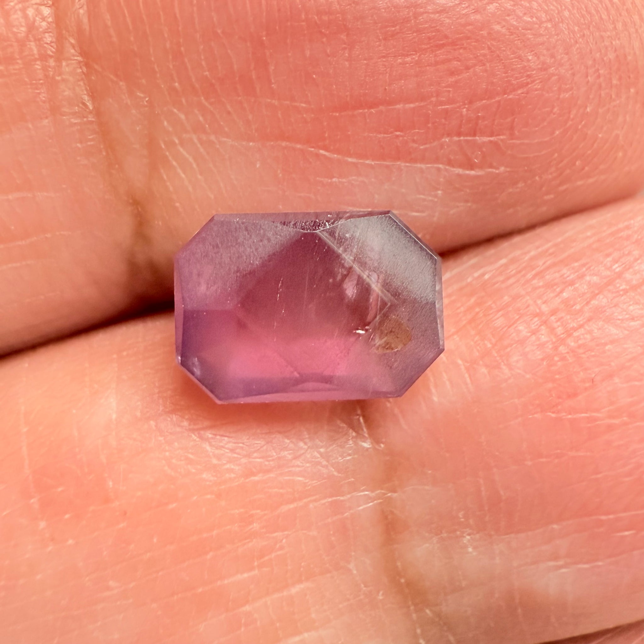 Sapphire, tablet/portrait cut, 3.11ct, Umba Valley, Tanzania, Untreated Unheated, the frosting effect is actually natural coming from the silk in the stone!