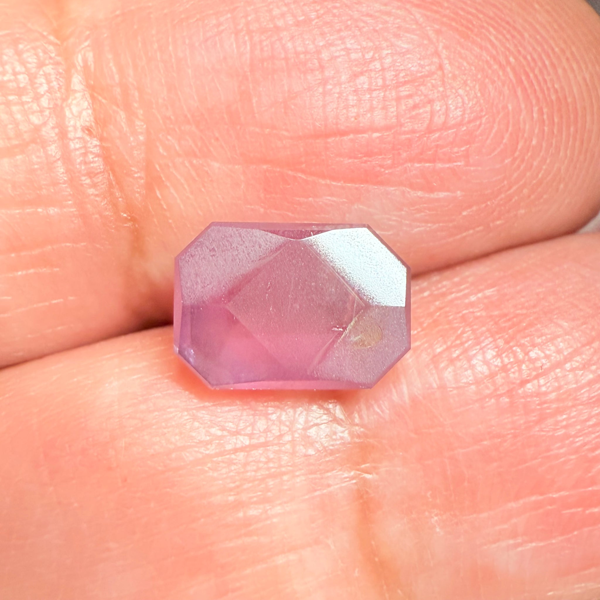 Sapphire, tablet/portrait cut, 3.11ct, Umba Valley, Tanzania, Untreated Unheated, the frosting effect is actually natural coming from the silk in the stone!