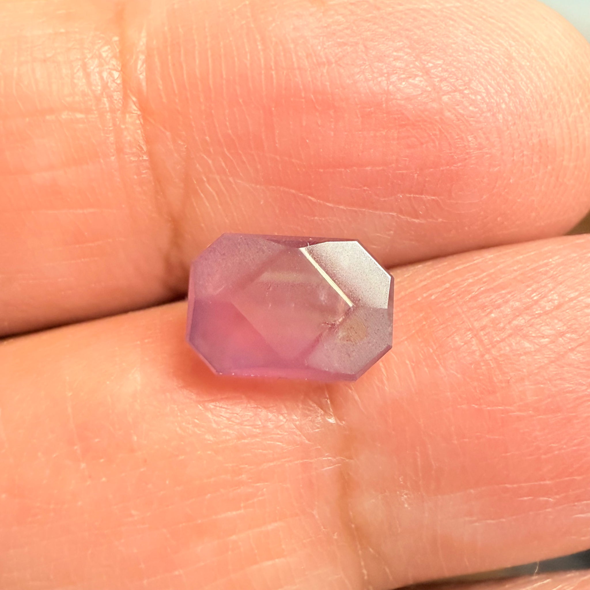 Sapphire, tablet/portrait cut, 3.11ct, Umba Valley, Tanzania, Untreated Unheated, the frosting effect is actually natural coming from the silk in the stone!