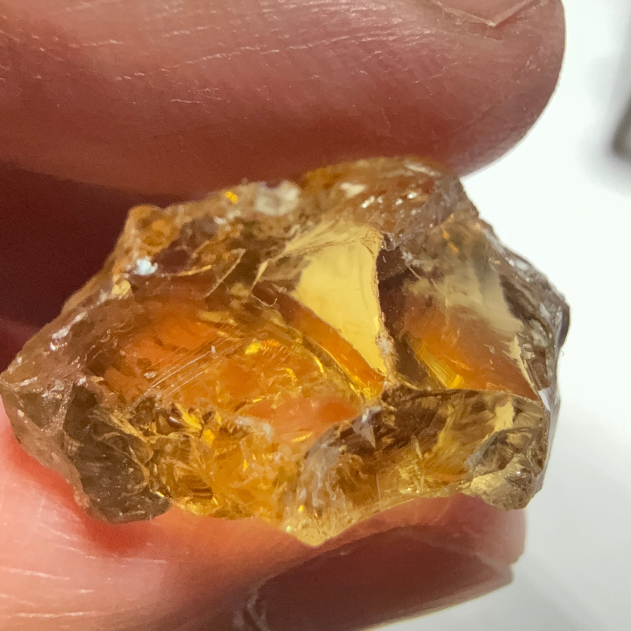 Citrine, 23.10ct, Zambia, Untreated Unheated, VVS-IF, 1 fracture on the outside of the thin part, stone is flat you may need to slice it in two before faceting