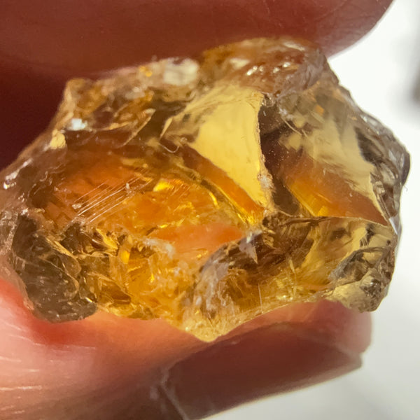 Citrine, 23.10ct, Zambia, Untreated Unheated, VVS-IF, 1 fracture on the outside of the thin part, stone is flat you may need to slice it in two before faceting