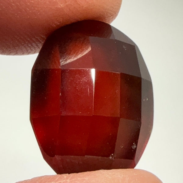 Hessonite Garnet, 19.01ct, Faceted Checkerboard Top, Tanzania, Untreated Unheated