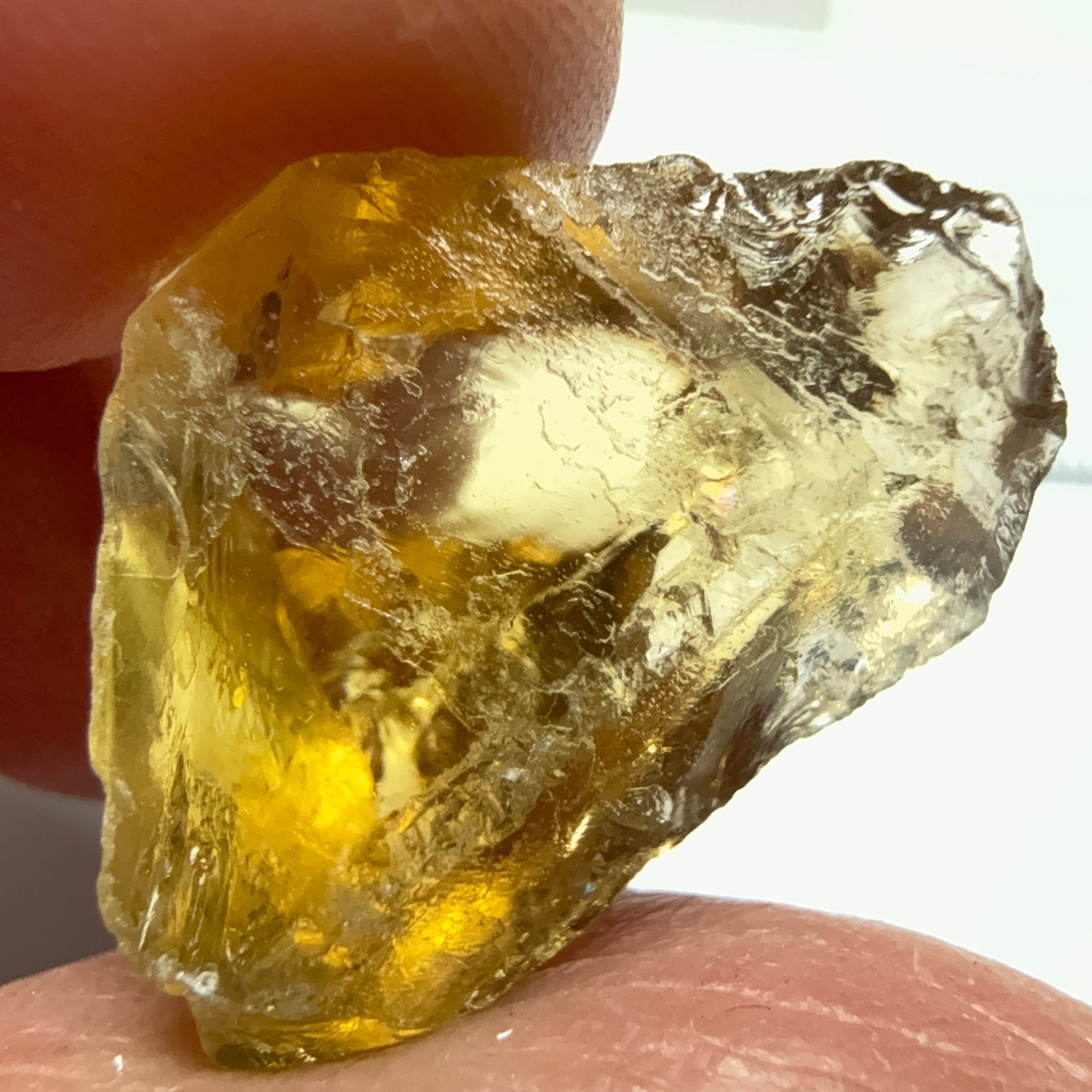 Citrine, 18.78ct, Zambia, Untreated Unheated, VVS-IF, a little flattish from one end