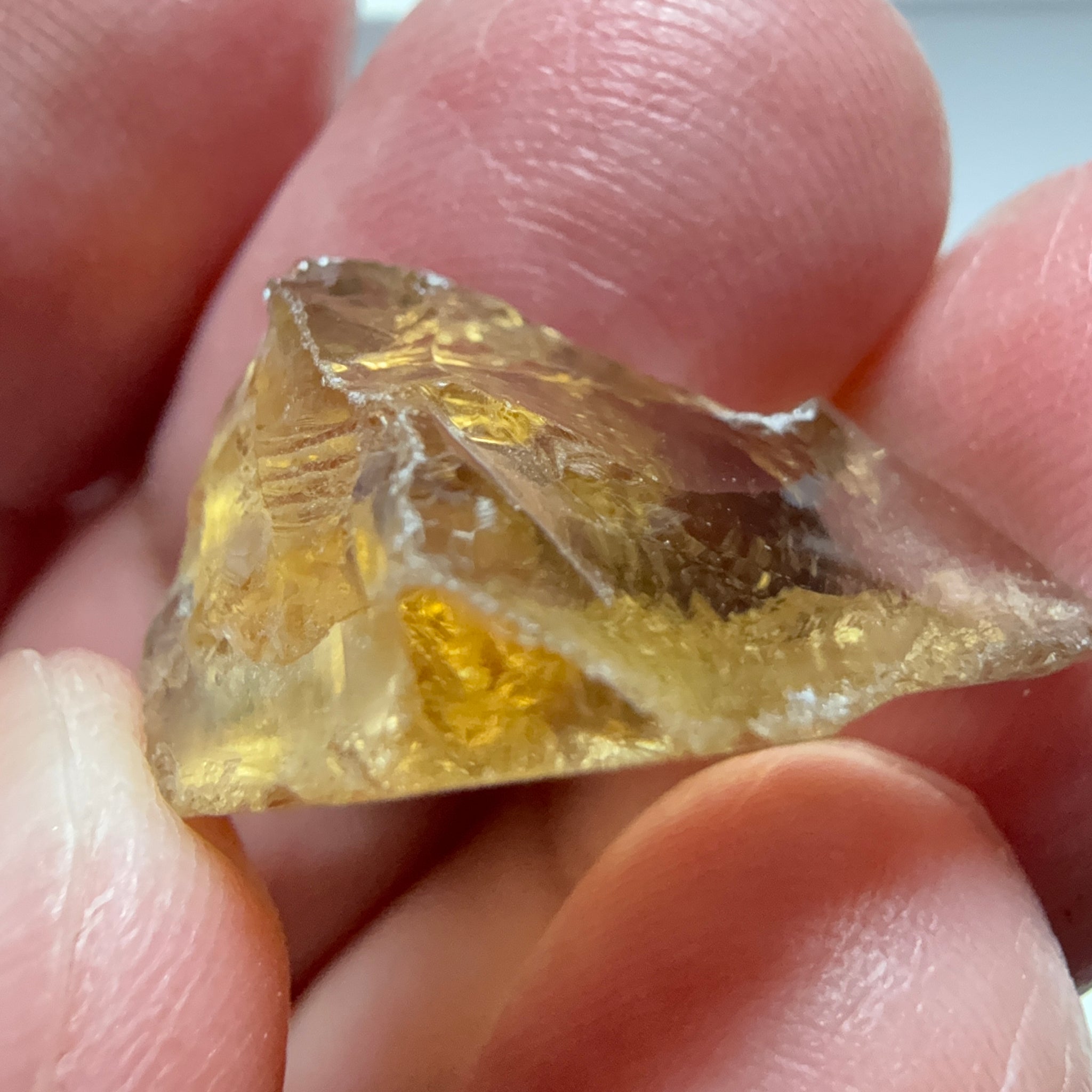 Citrine, 18.78ct, Zambia, Untreated Unheated, VVS-IF, a little flattish from one end