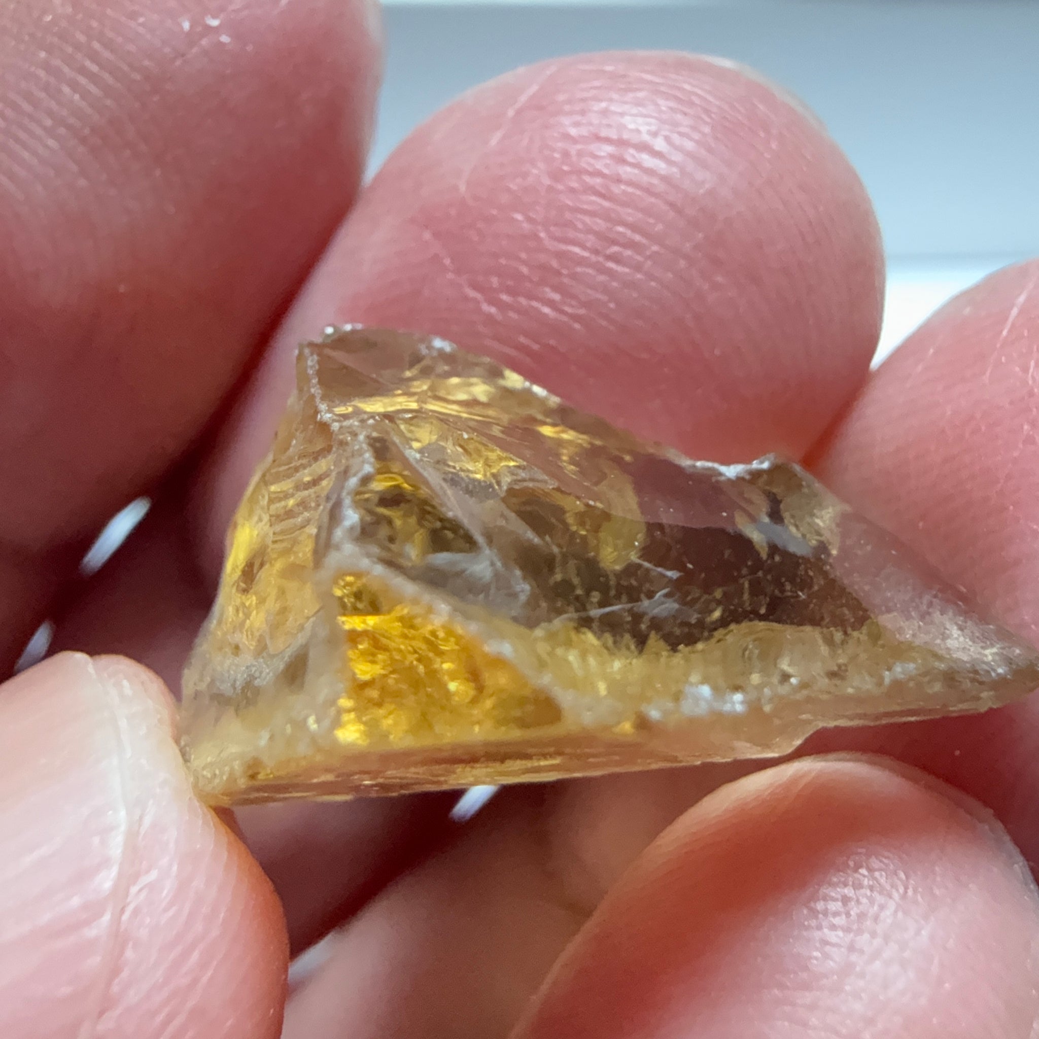 Citrine, 18.78ct, Zambia, Untreated Unheated, VVS-IF, a little flattish from one end