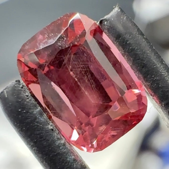 Malaya Garnet, 2.42ct, Umba Valley, Tanzania, Untreated Unheated, fine silk and very slightly included at the back of the stone, there is a pic of the incl