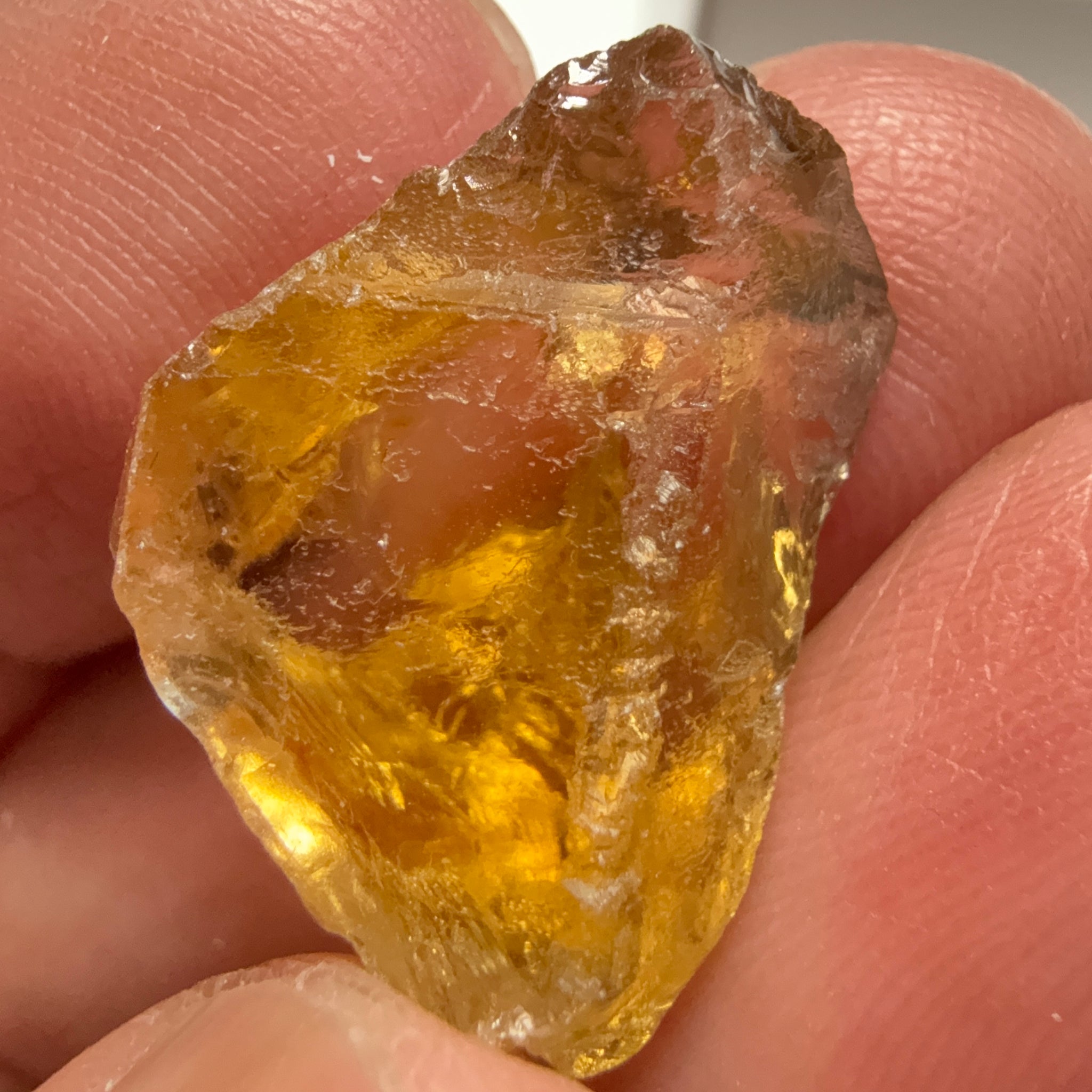 Citrine, 18.78ct, Zambia, Untreated Unheated, VVS-IF, a little flattish from one end
