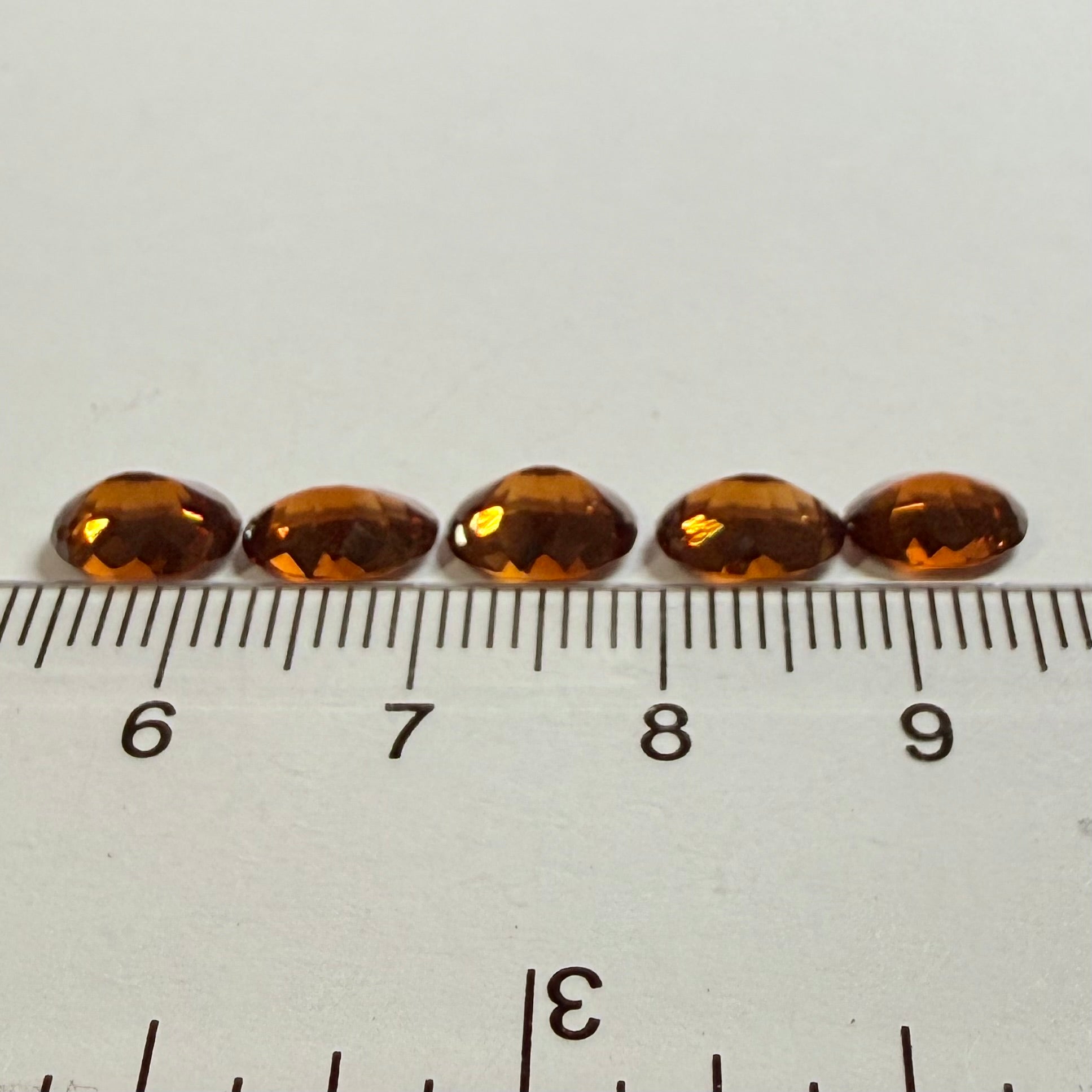 Burnt Orange Colour Spessartite Garnet Lot, 9.08ct, Tanzania, Untreated Unheated, 5pcs, 1.53ct-2.06ct