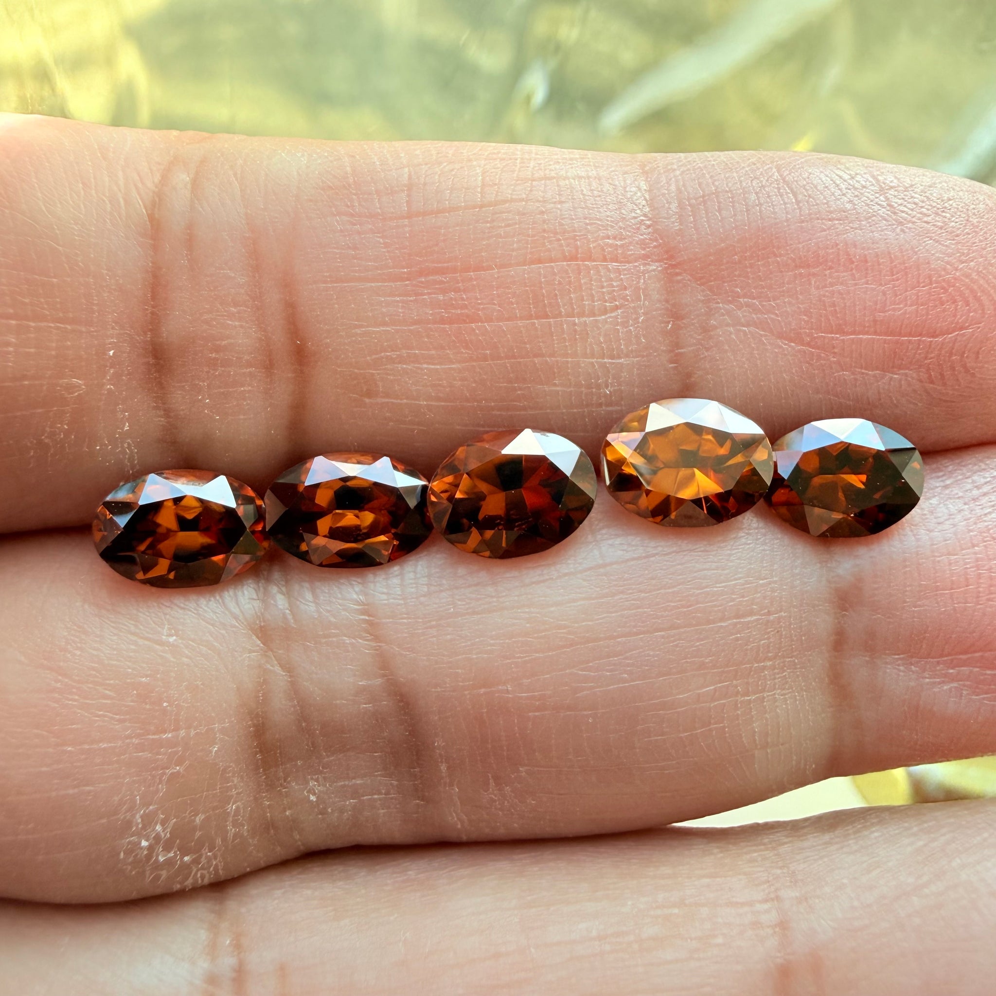 Burnt Orange Colour Spessartite Garnet Lot, 9.08ct, Tanzania, Untreated Unheated, 5pcs, 1.53ct-2.06ct