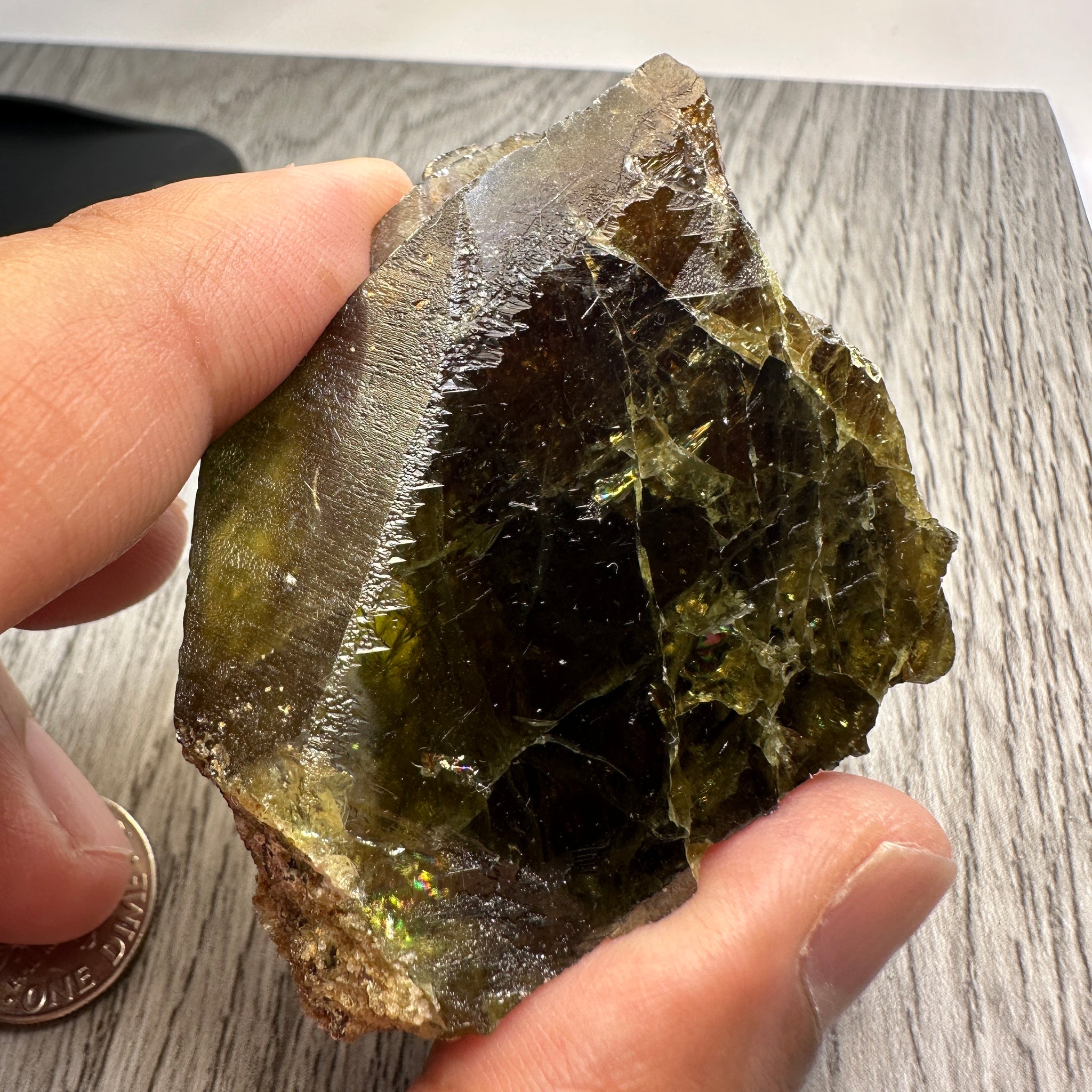 Chrome Sphene Crystal, 69.50gm, Tanzania, Untreated Unheated