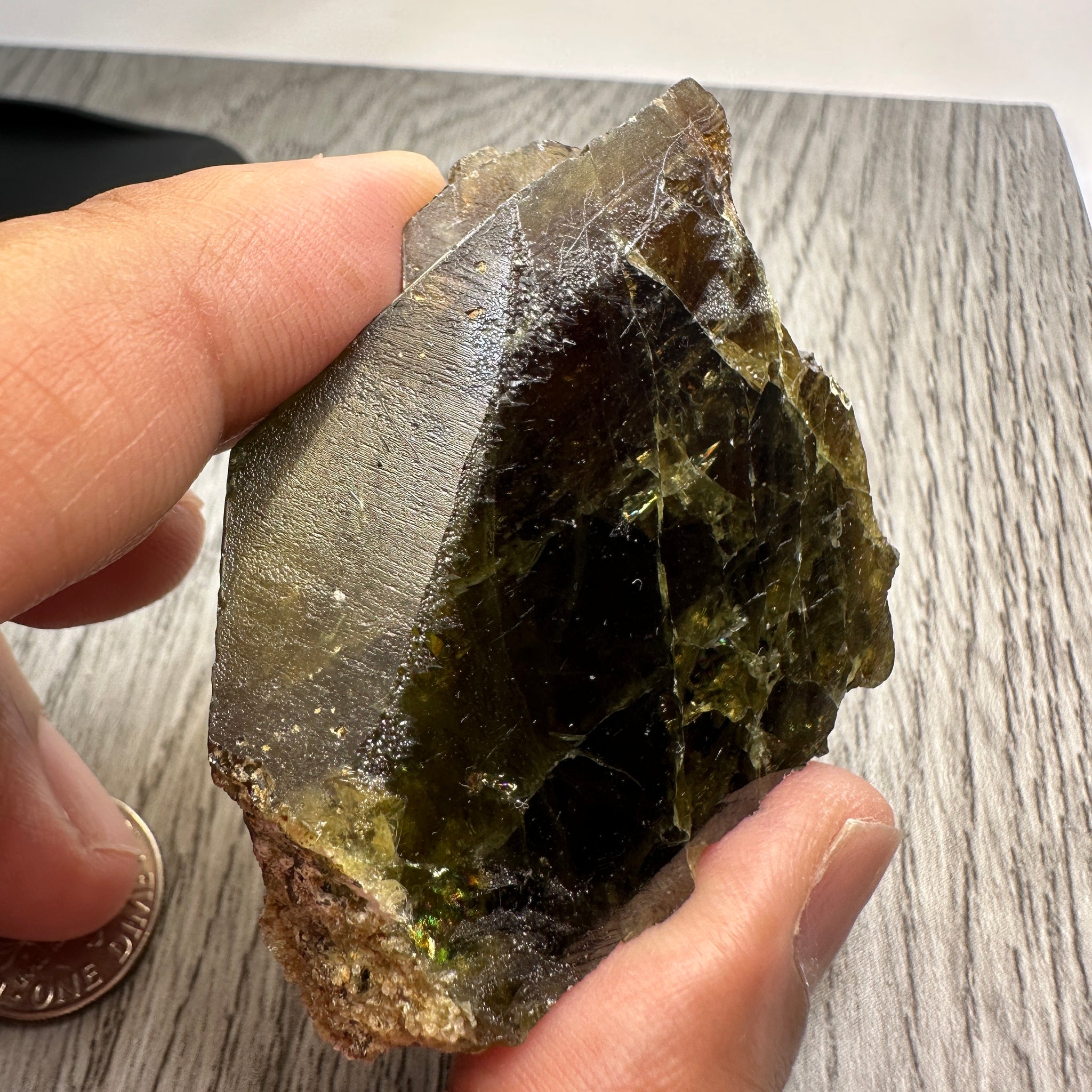 Chrome Sphene Crystal, 69.50gm, Tanzania, Untreated Unheated