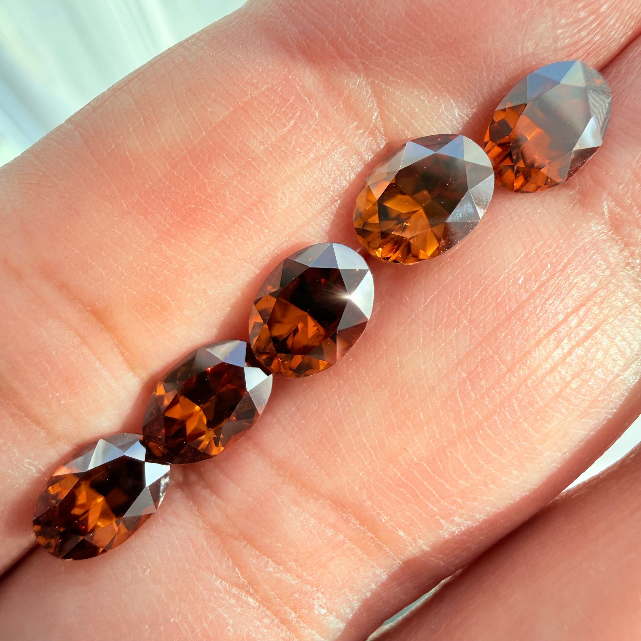 Burnt Orange Colour Spessartite Garnet Lot, 9.08ct, Tanzania, Untreated Unheated, 5pcs, 1.53ct-2.06ct