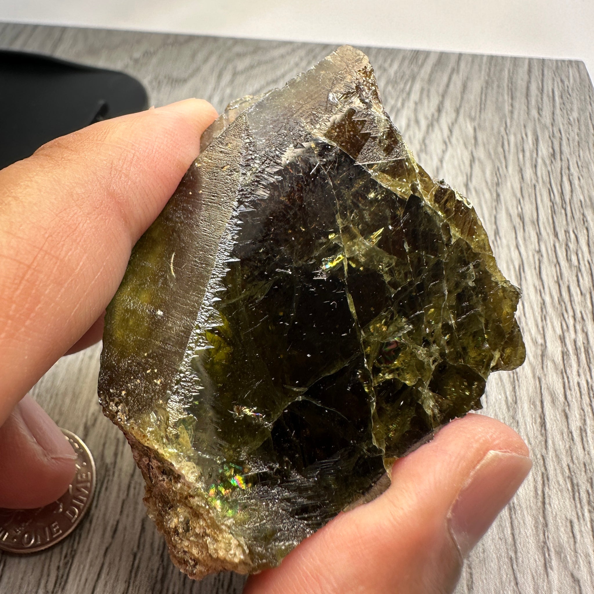 Chrome Sphene Crystal, 69.50gm, Tanzania, Untreated Unheated