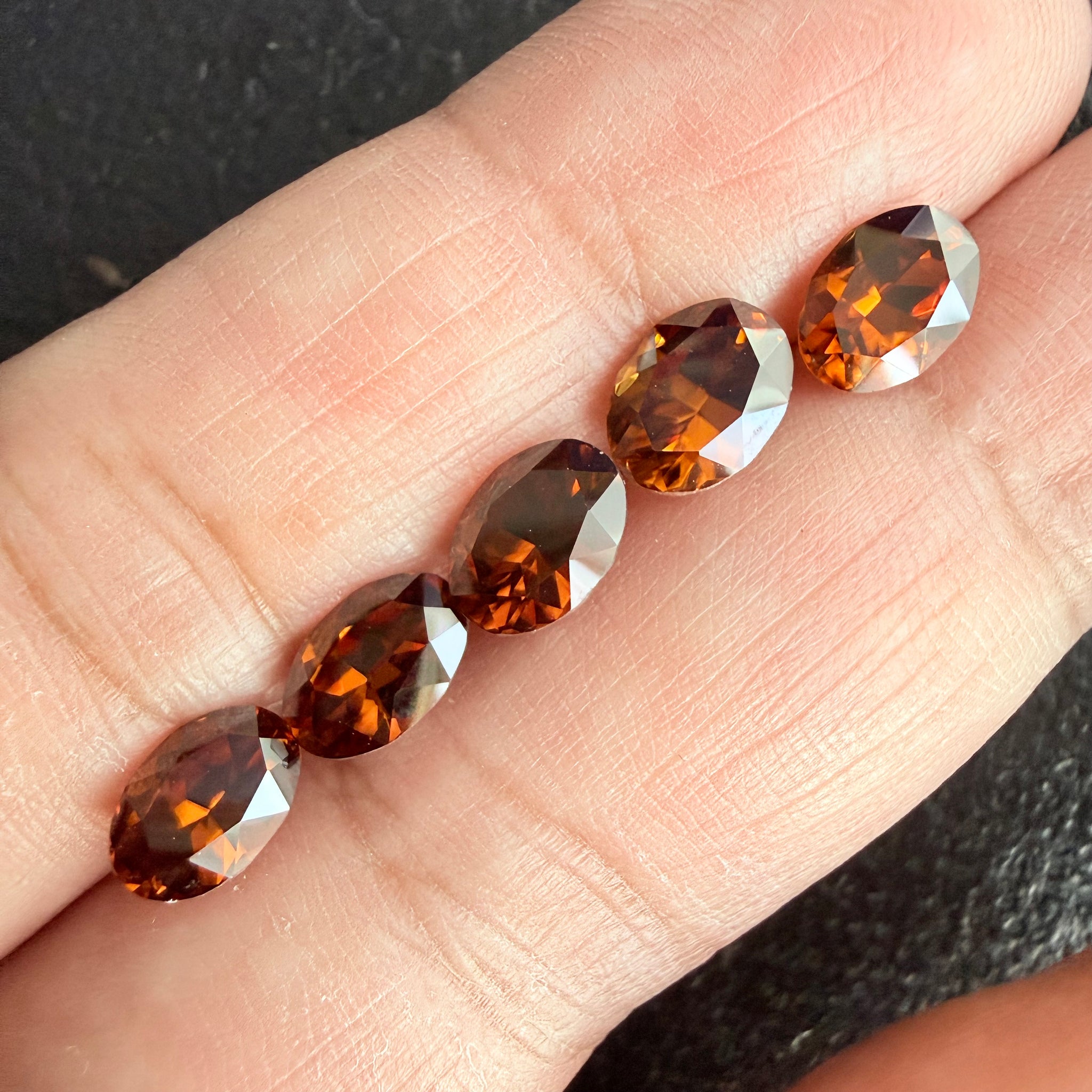 Burnt Orange Colour Spessartite Garnet Lot, 9.08ct, Tanzania, Untreated Unheated, 5pcs, 1.53ct-2.06ct