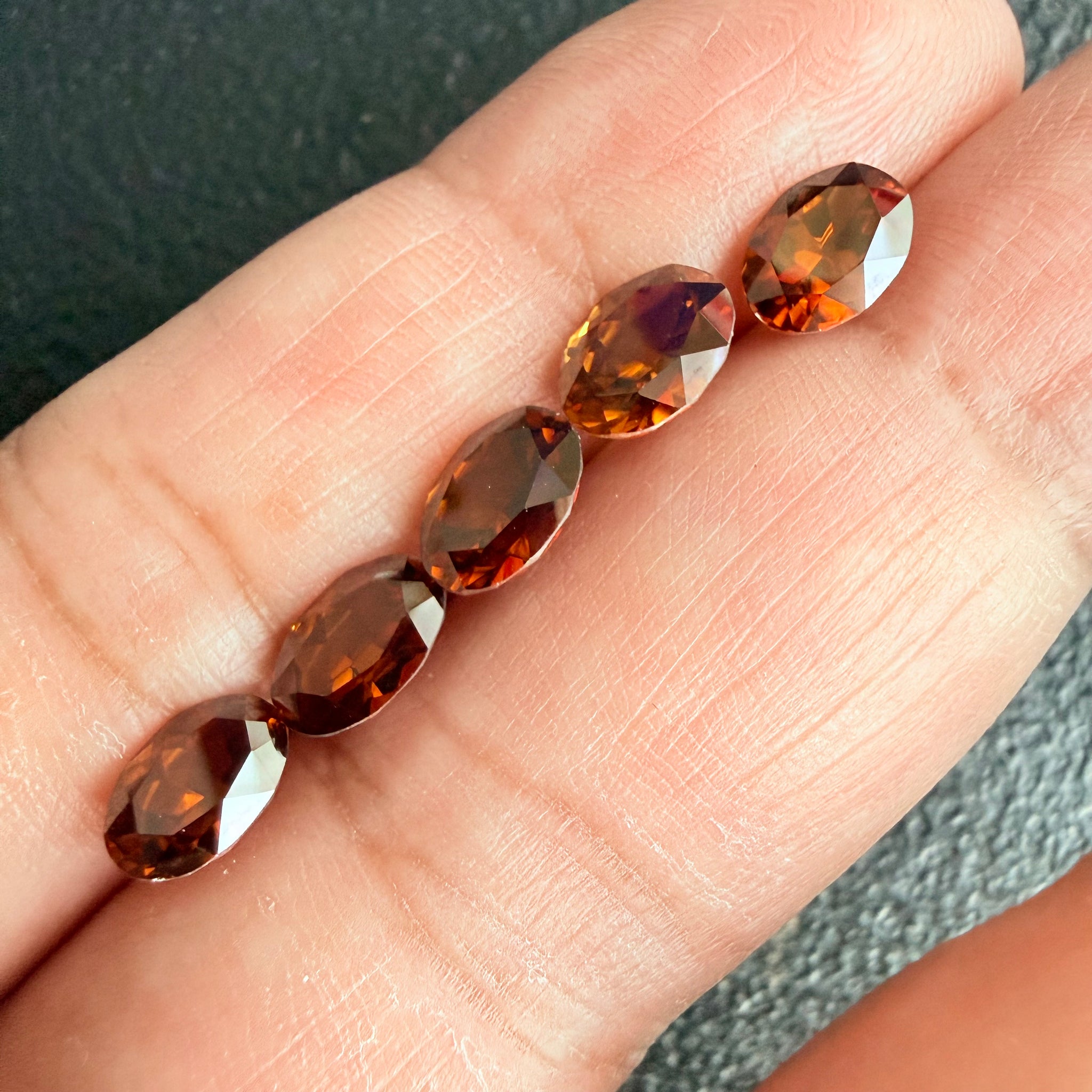 Burnt Orange Colour Spessartite Garnet Lot, 9.08ct, Tanzania, Untreated Unheated, 5pcs, 1.53ct-2.06ct