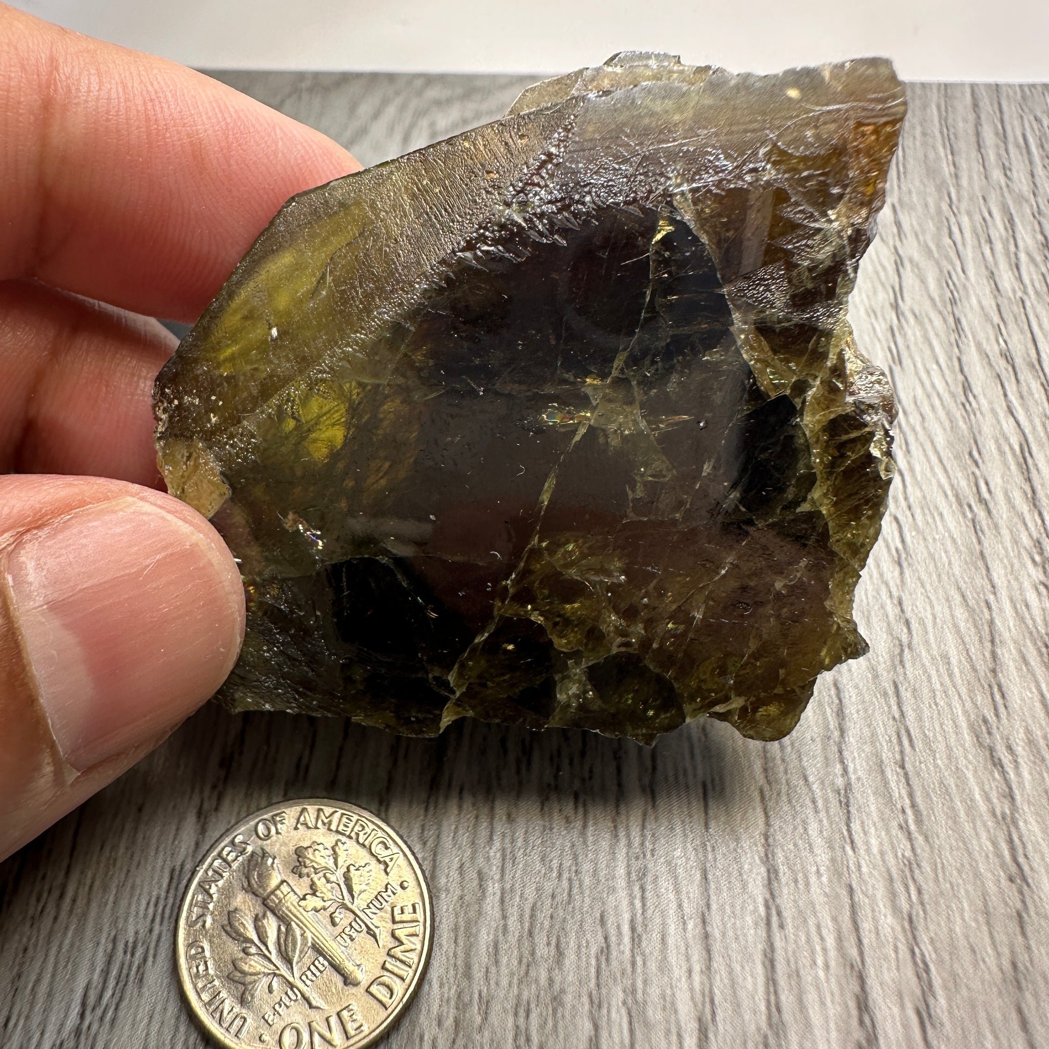 Chrome Sphene Crystal, 69.50gm, Tanzania, Untreated Unheated
