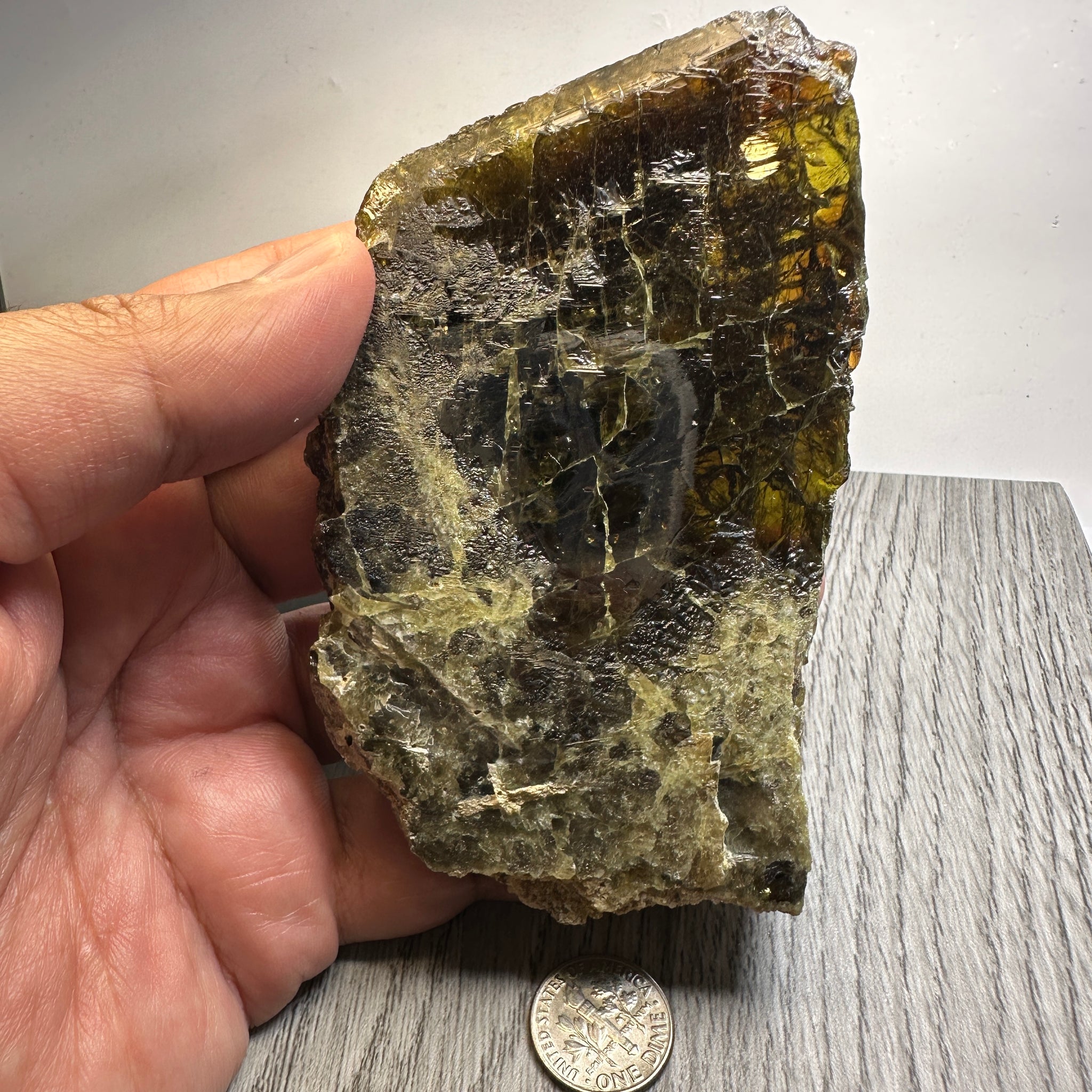 Chrome Sphene Crystal, 274.50gm, Tanzania, Untreated Unheated