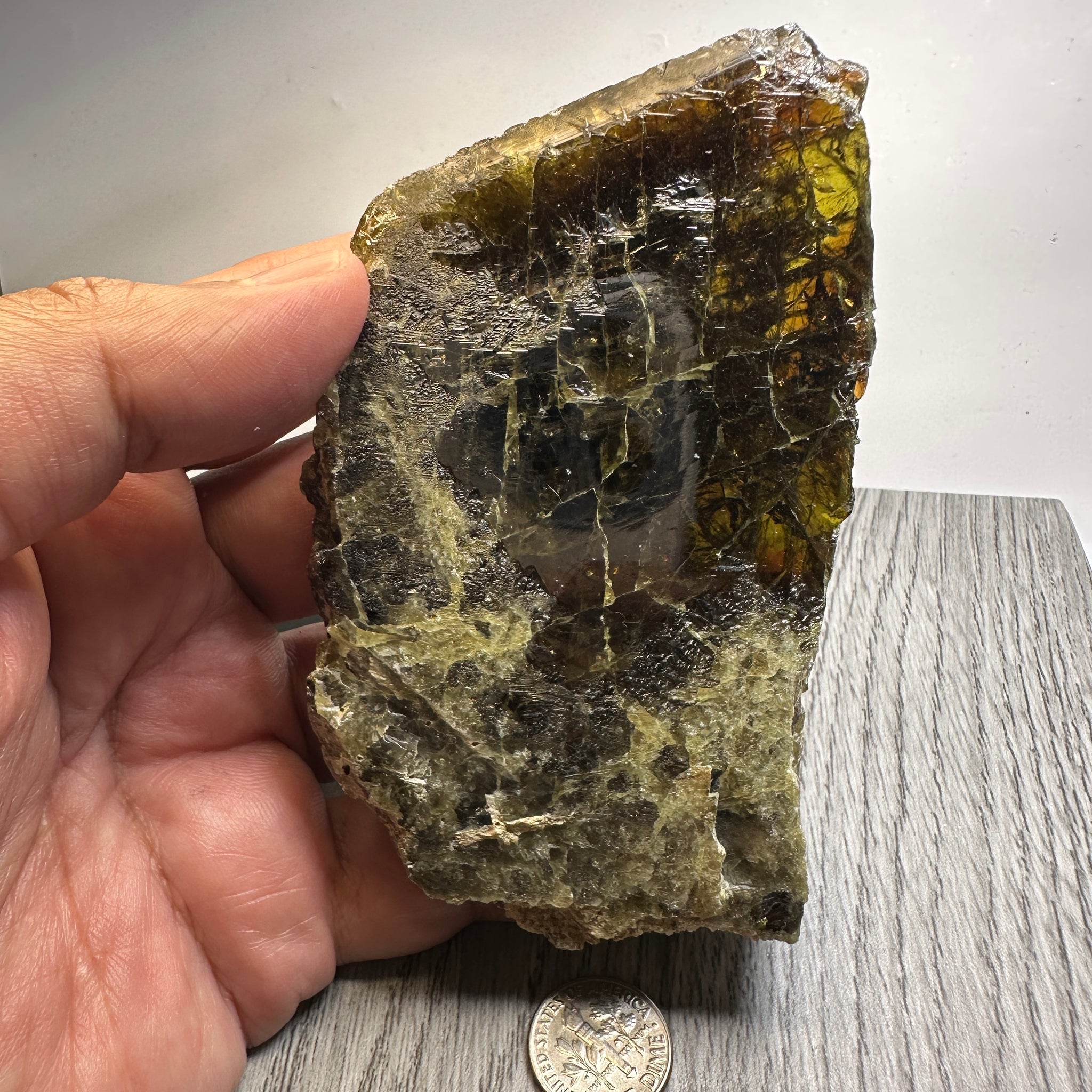 Chrome Sphene Crystal, 274.50gm, Tanzania, Untreated Unheated