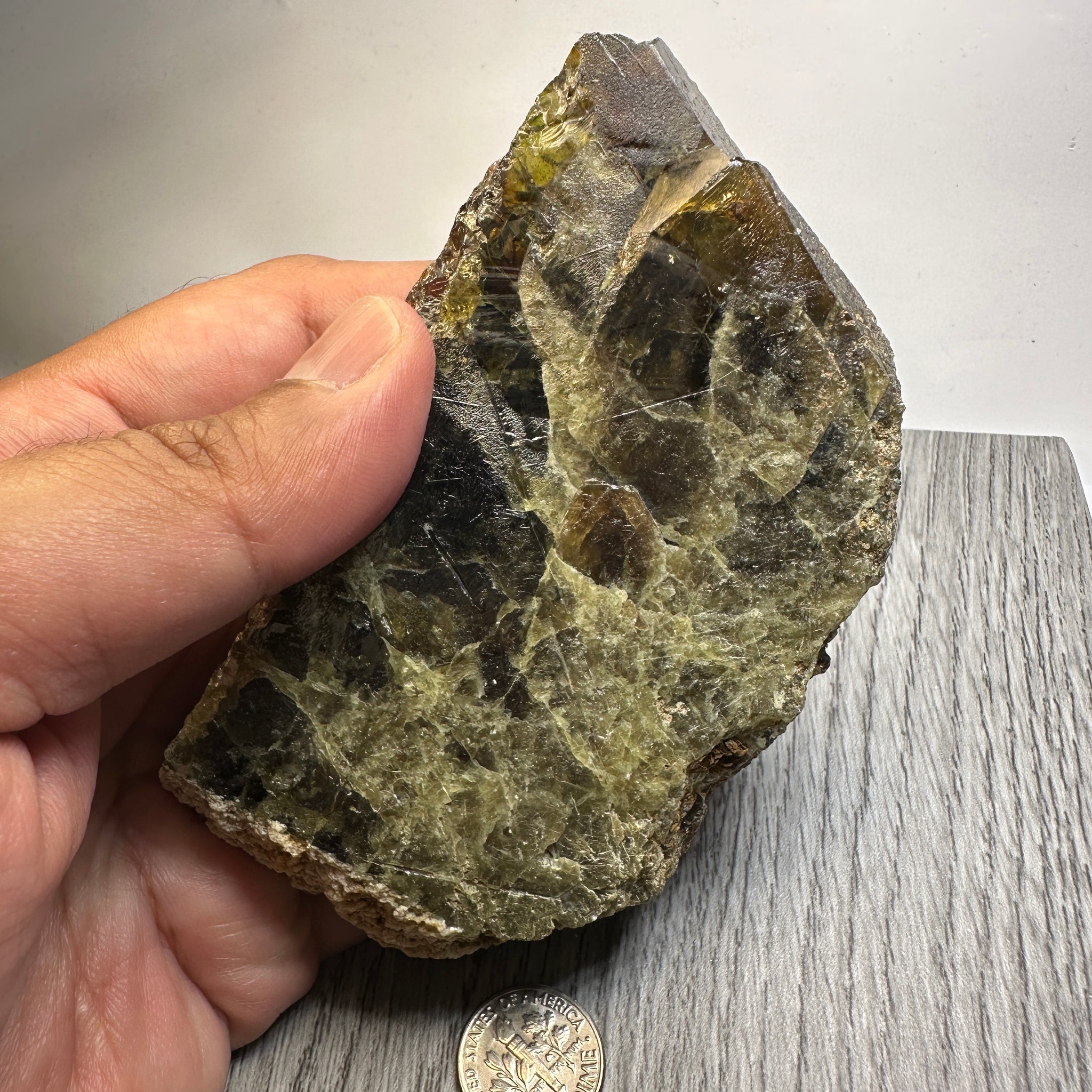 Chrome Sphene Crystal, 274.50gm, Tanzania, Untreated Unheated