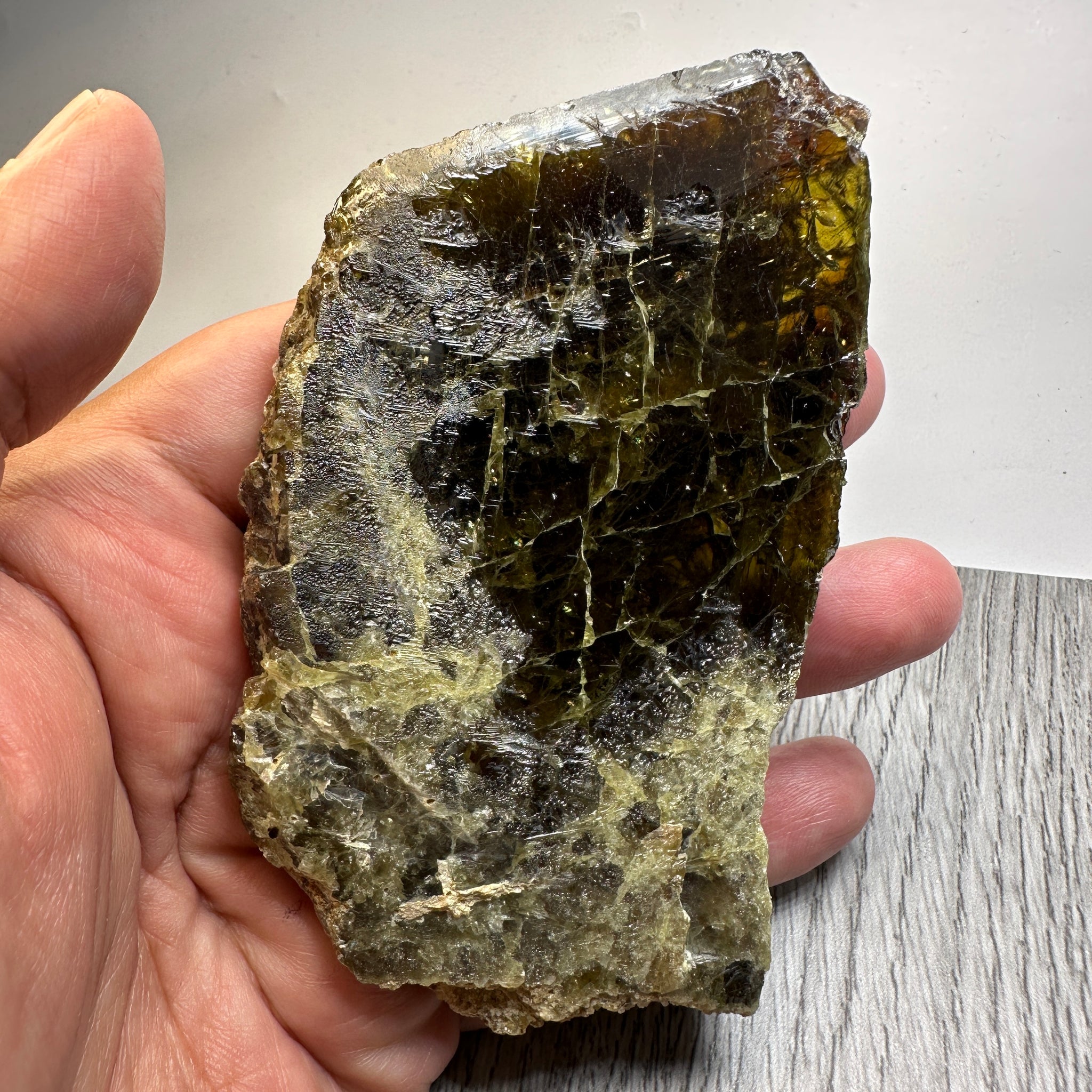 Chrome Sphene Crystal, 274.50gm, Tanzania, Untreated Unheated