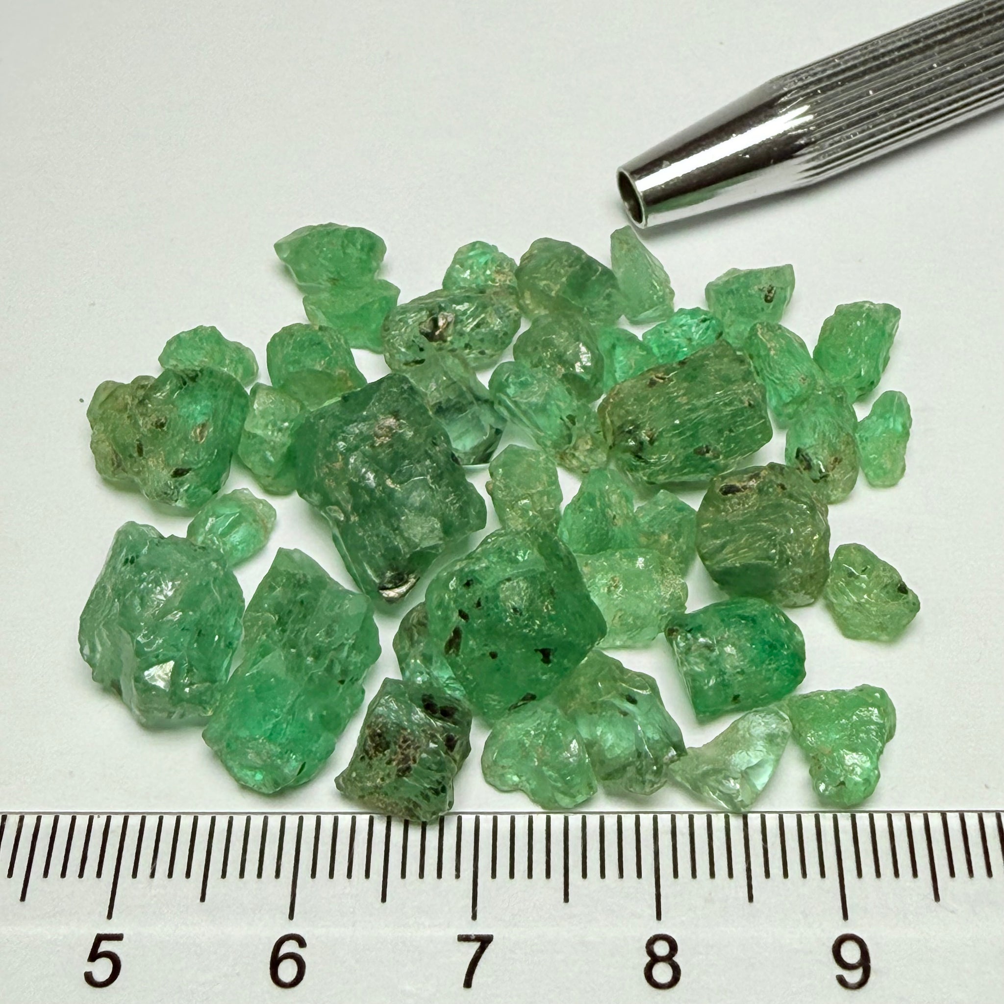 Emerald Crystal Lot, 72.87ct, Tanzania, Untreated Unheated, no oil. Cab or facet with inclusions, Great for setting as is in jewellery as is too!