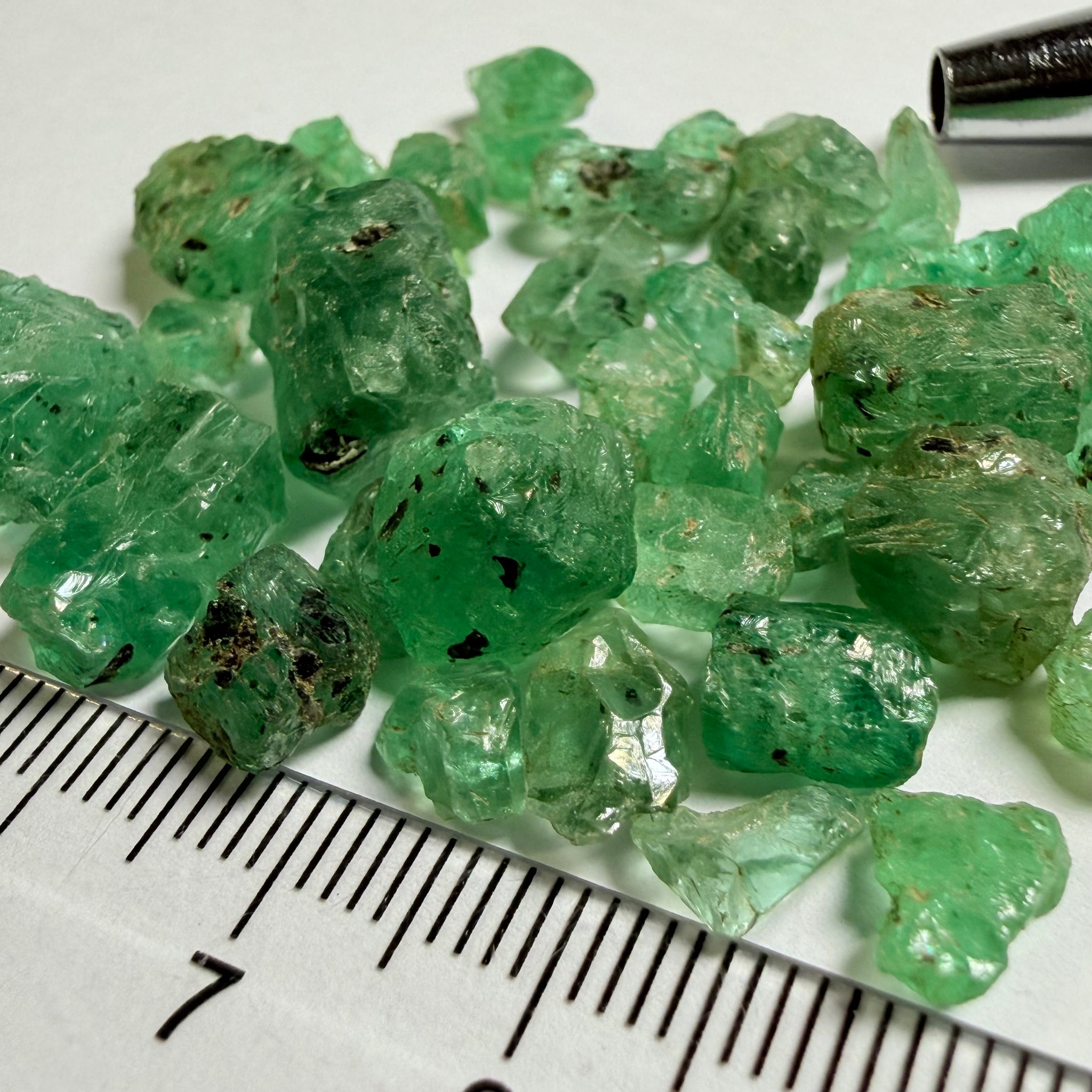 Emerald Crystal Lot, 72.87ct, Tanzania, Untreated Unheated, no oil. Cab or facet with inclusions, Great for setting as is in jewellery as is too!