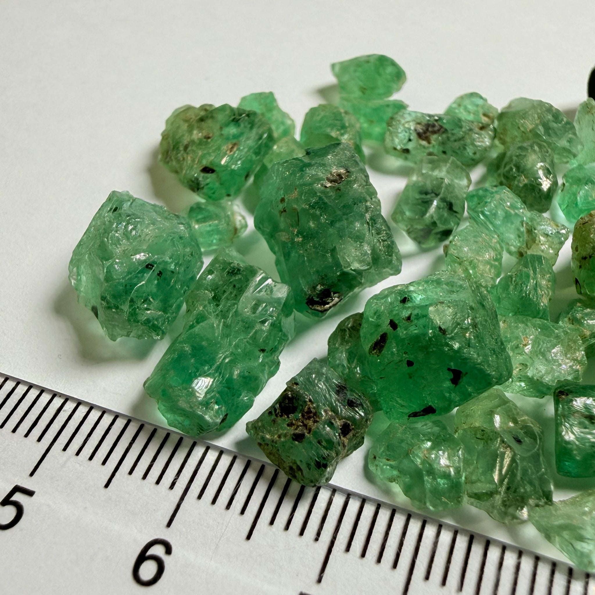 Emerald Crystal Lot, 72.87ct, Tanzania, Untreated Unheated, no oil. Cab or facet with inclusions, Great for setting as is in jewellery as is too!