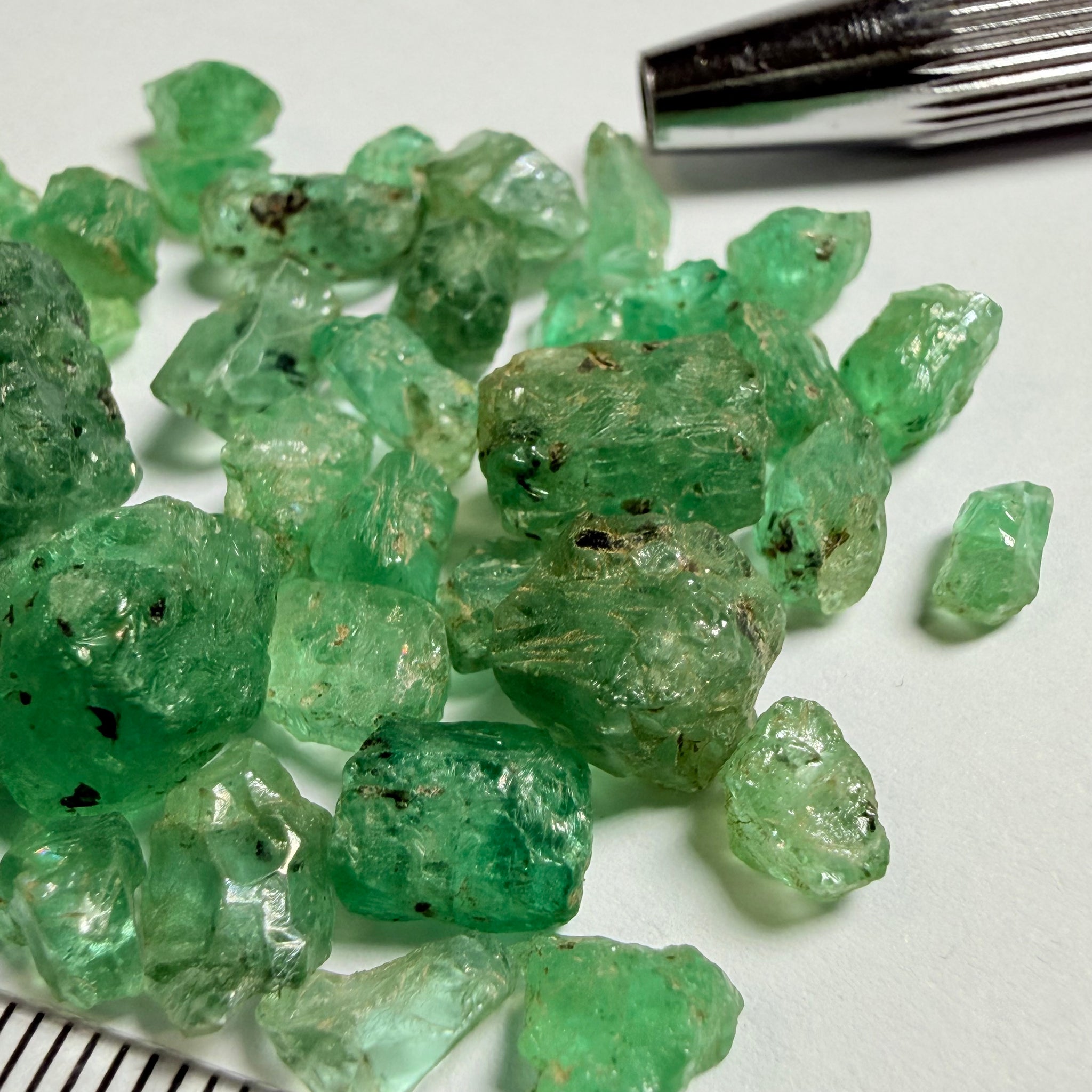 Emerald Crystal Lot, 72.87ct, Tanzania, Untreated Unheated, no oil. Cab or facet with inclusions, Great for setting as is in jewellery as is too!