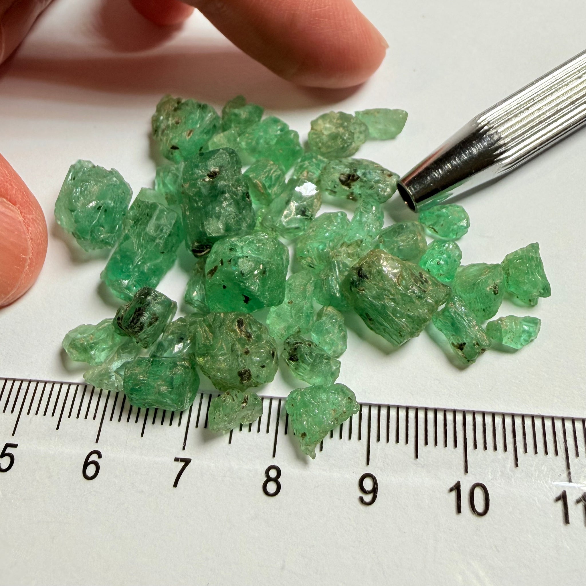 Emerald Crystal Lot, 72.87ct, Tanzania, Untreated Unheated, no oil. Cab or facet with inclusions, Great for setting as is in jewellery as is too!