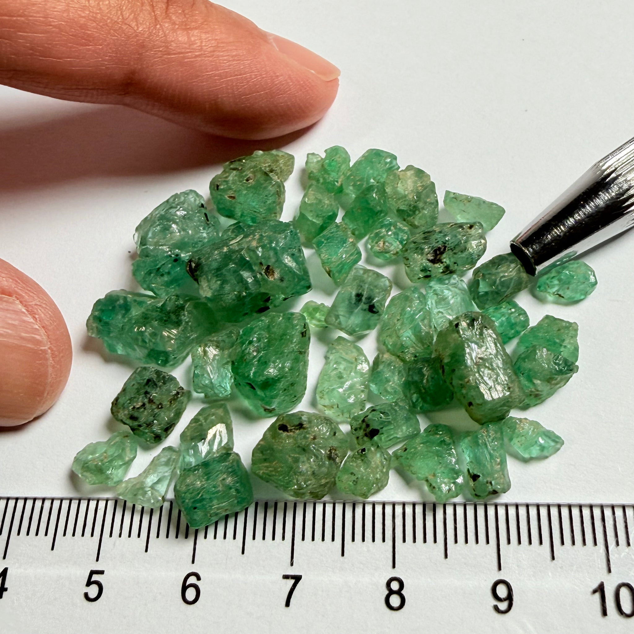 Emerald Crystal Lot, 72.87ct, Tanzania, Untreated Unheated, no oil. Cab or facet with inclusions, Great for setting as is in jewellery as is too!
