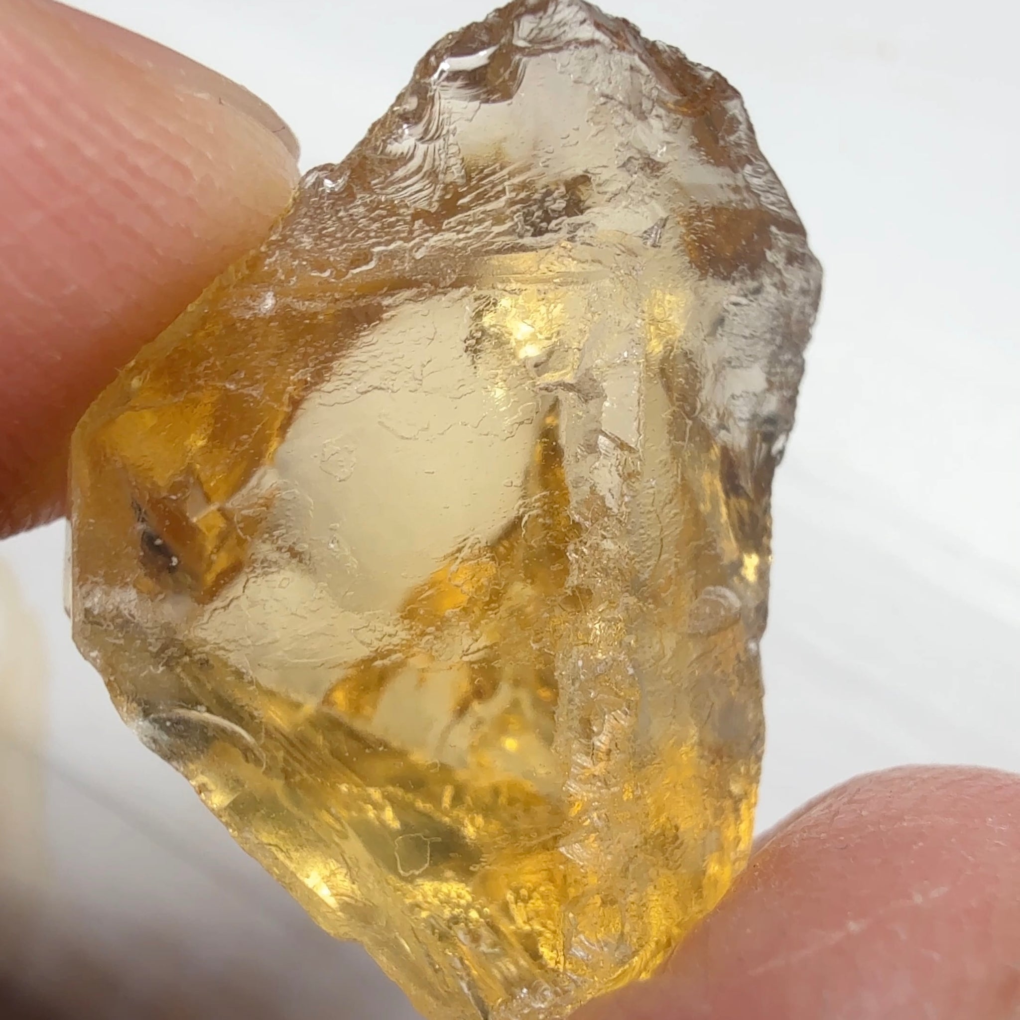 Citrine, 18.78ct, Zambia, Untreated Unheated, VVS-IF, a little flattish from one end