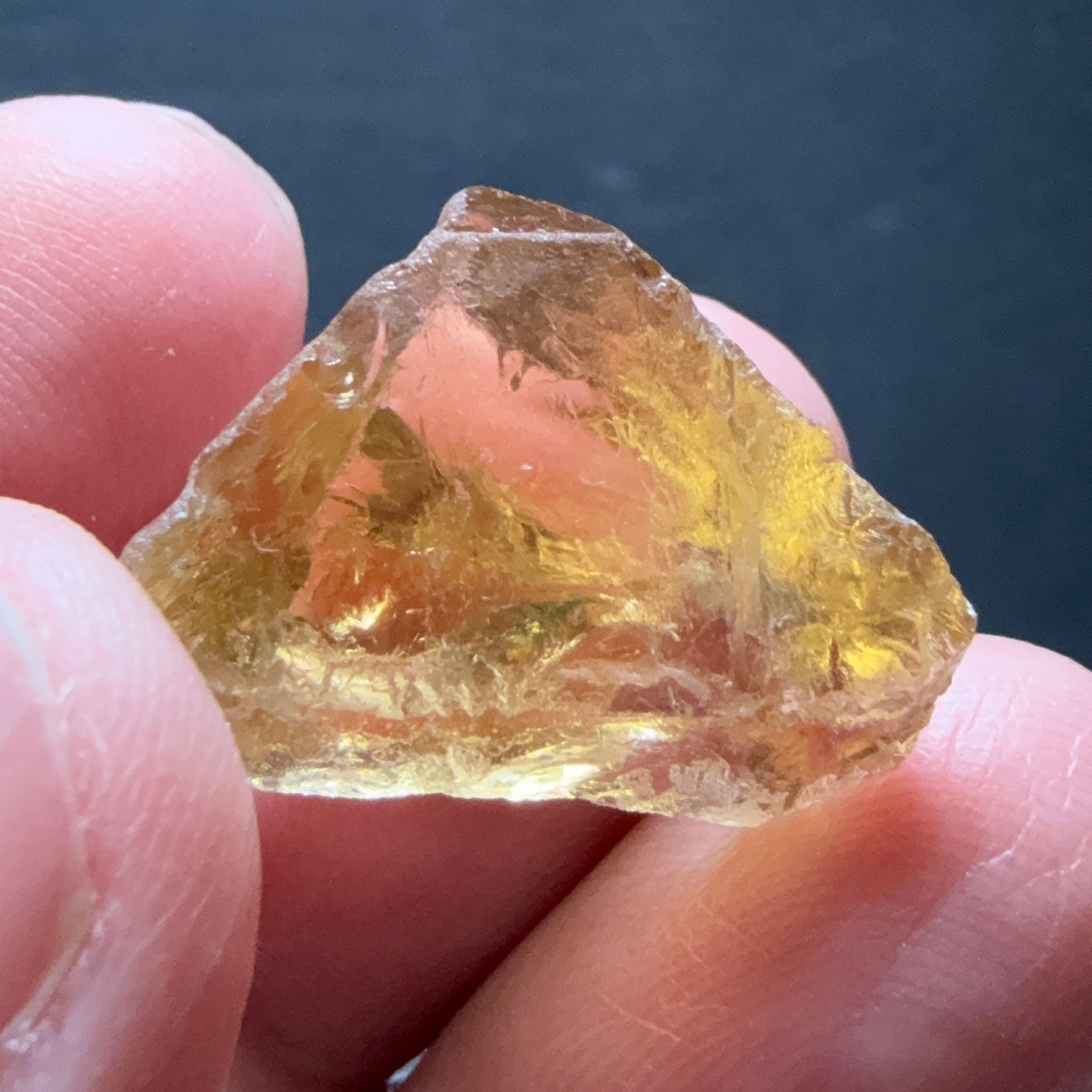 Citrine, 18.78ct, Zambia, Untreated Unheated, VVS-IF, a little flattish from one end