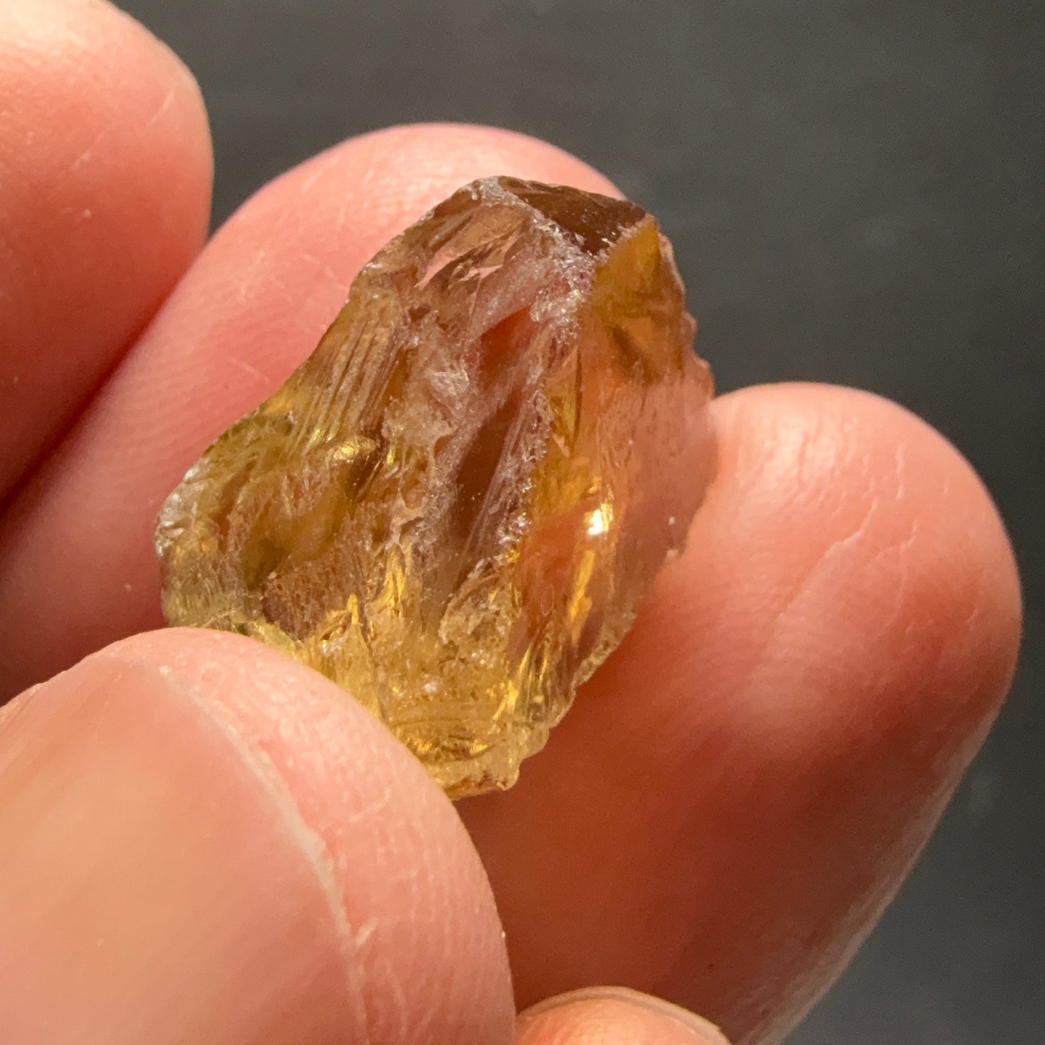Citrine, 18.78ct, Zambia, Untreated Unheated, VVS-IF, a little flattish from one end